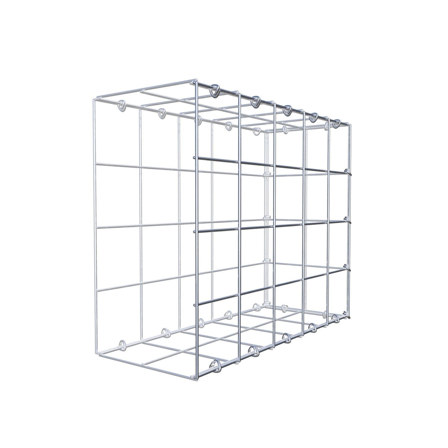 Typ 2 påbyggnadsgabion 50 cm x 40 cm x 20 cm (L x H x D), maskstorlek 10 cm x 10 cm, C-ring