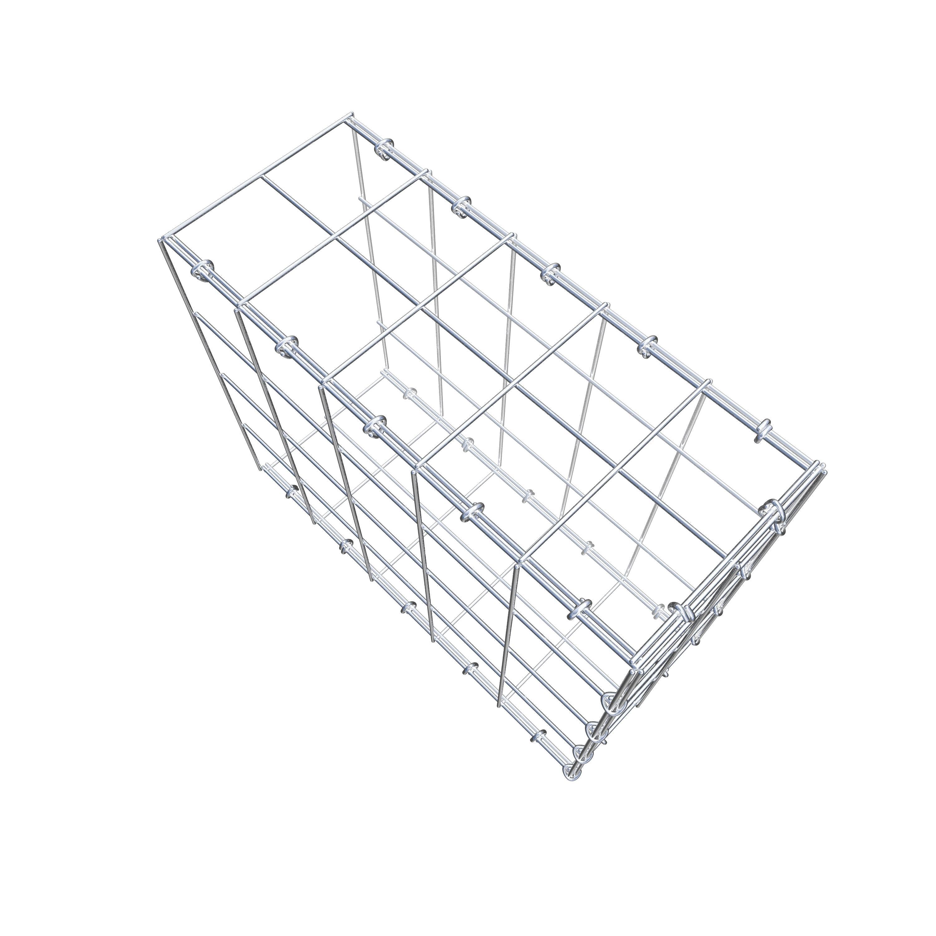 Monteret gabion type 2 50 cm x 40 cm x 20 cm (L x H x D), maskestørrelse 10 cm x 10 cm, C-ring