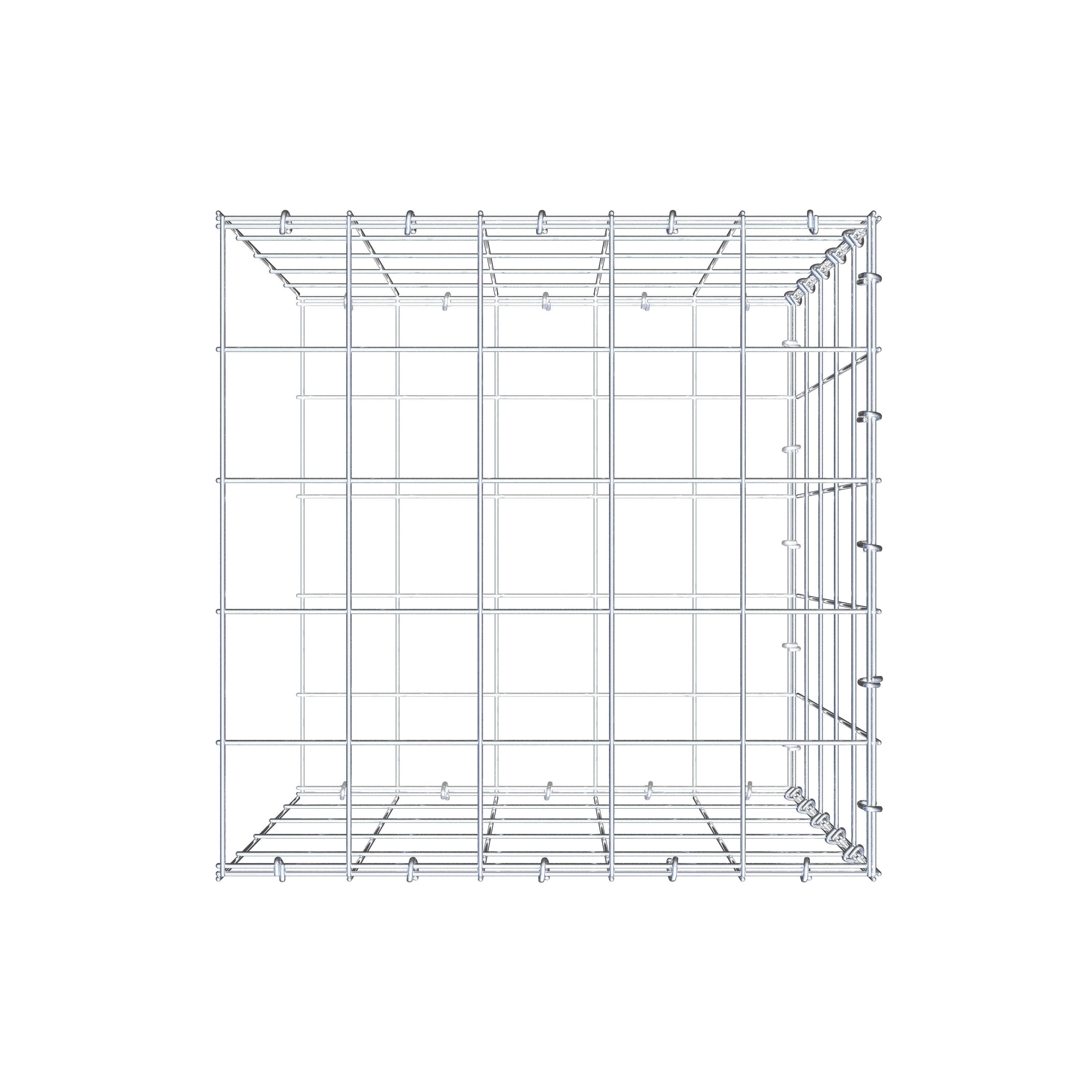 Fourche rapportée type 2 50 cm x 50 cm x 50 cm (L x H x P), mailles 10 cm x 10 cm, anneau C