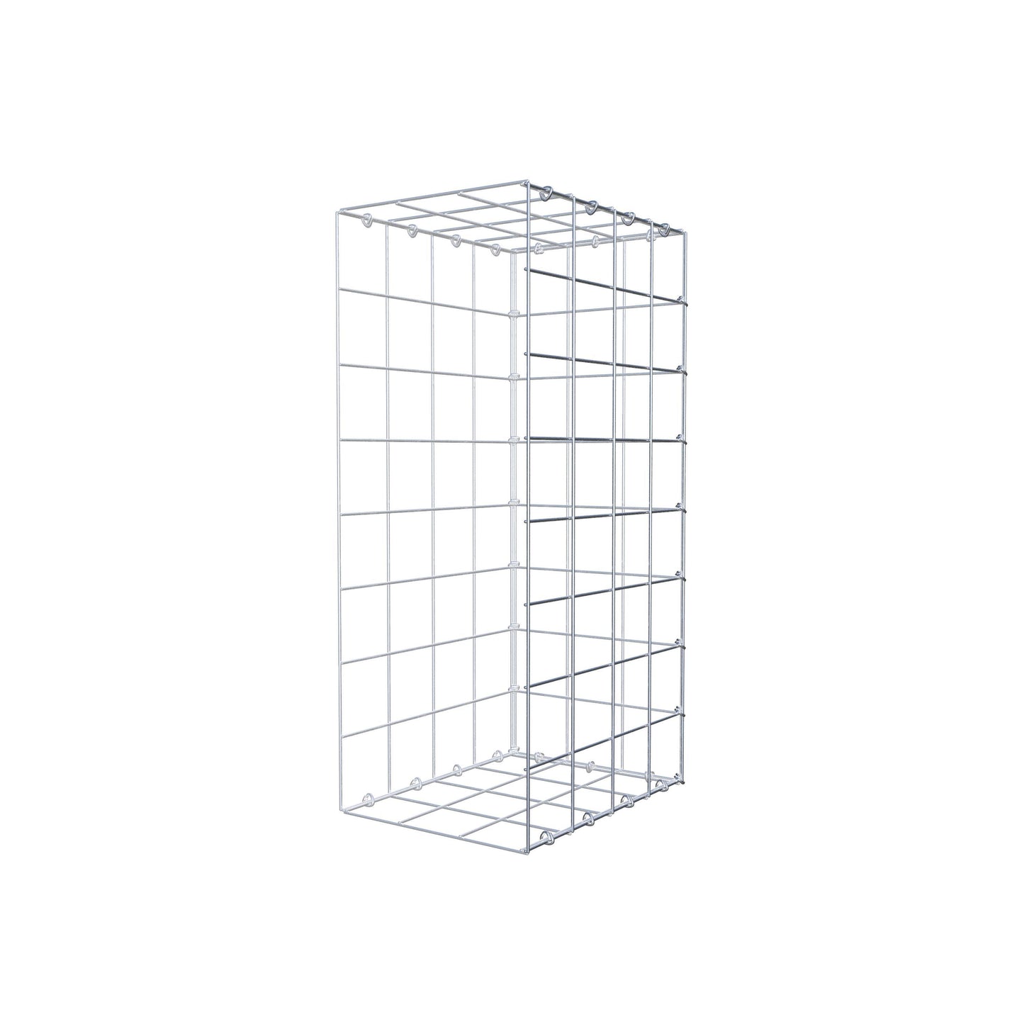 Mounted gabion type 2 80 cm x 40 cm x 30 cm (L x H x D), mesh size 10 cm x 10 cm, C-ring