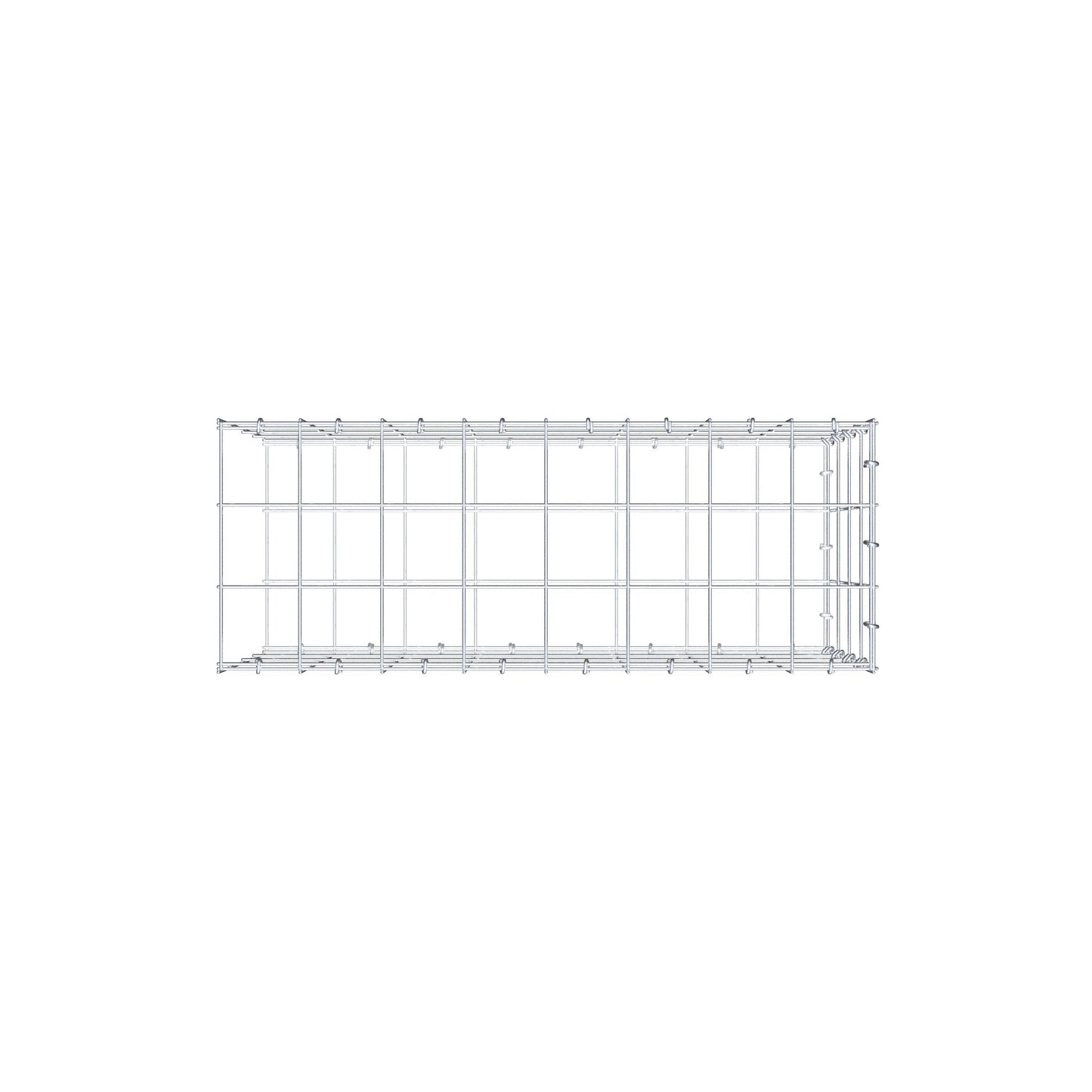 Mounted gabion type 2 80 cm x 40 cm x 30 cm (L x H x D), mesh size 10 cm x 10 cm, C-ring