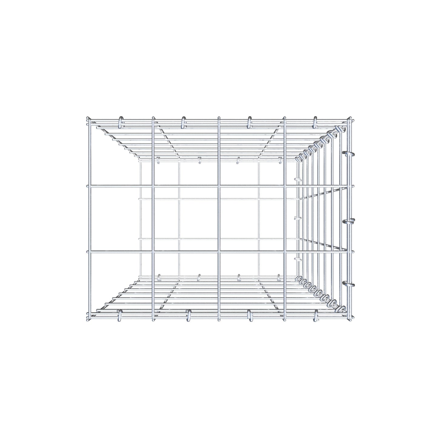 Mounted gabion type 2 80 cm x 40 cm x 30 cm (L x H x D), mesh size 10 cm x 10 cm, C-ring