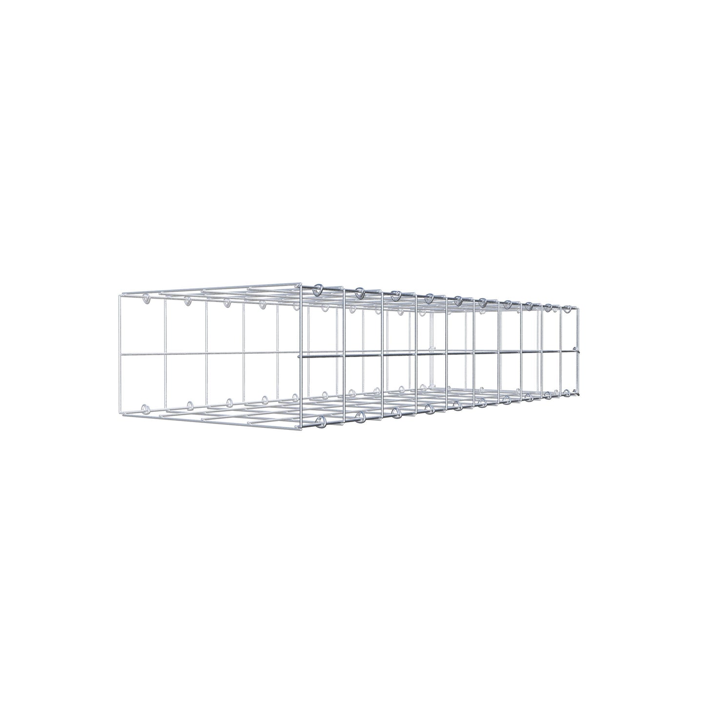 Monteret gabion type 2 100 cm x 20 cm x 40 cm (L x H x D), maskestørrelse 10 cm x 10 cm, C-ring