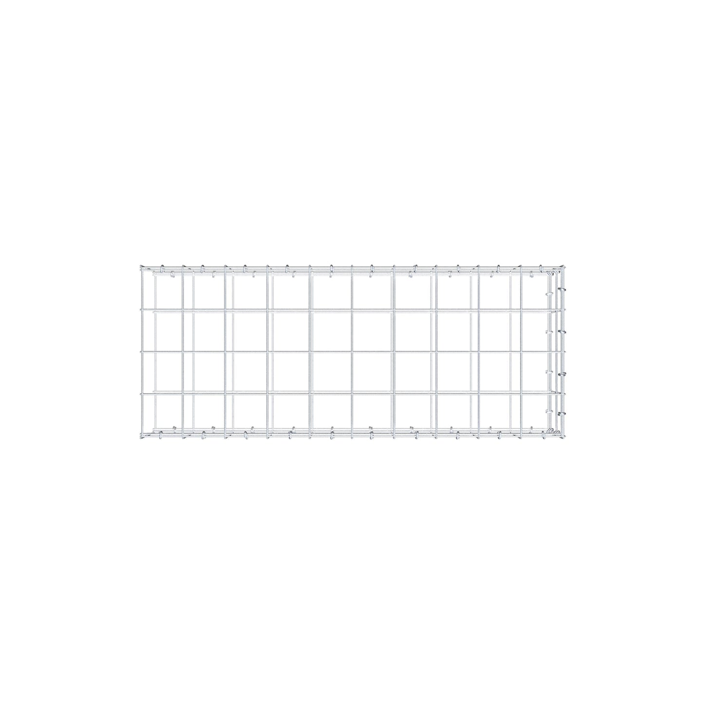 Monteret gabion type 2 100 cm x 20 cm x 40 cm (L x H x D), maskestørrelse 10 cm x 10 cm, C-ring