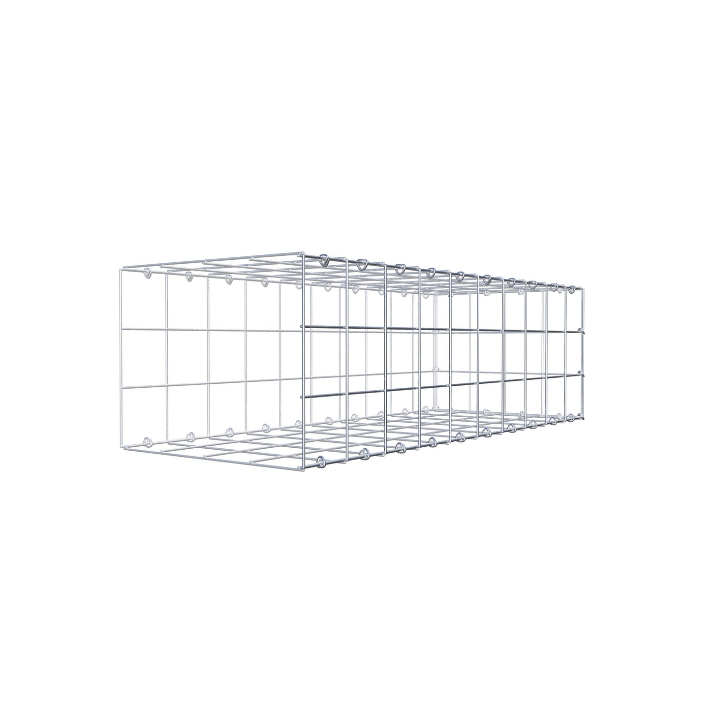 Monteret gabion type 2 100 cm x 30 cm x 40 cm (L x H x D), maskestørrelse 10 cm x 10 cm, C-ring