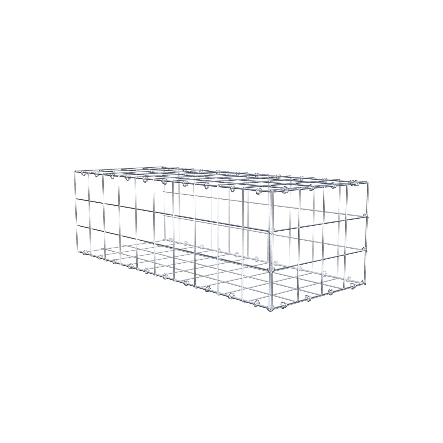 Monteret gabion type 2 100 cm x 30 cm x 40 cm (L x H x D), maskestørrelse 10 cm x 10 cm, C-ring