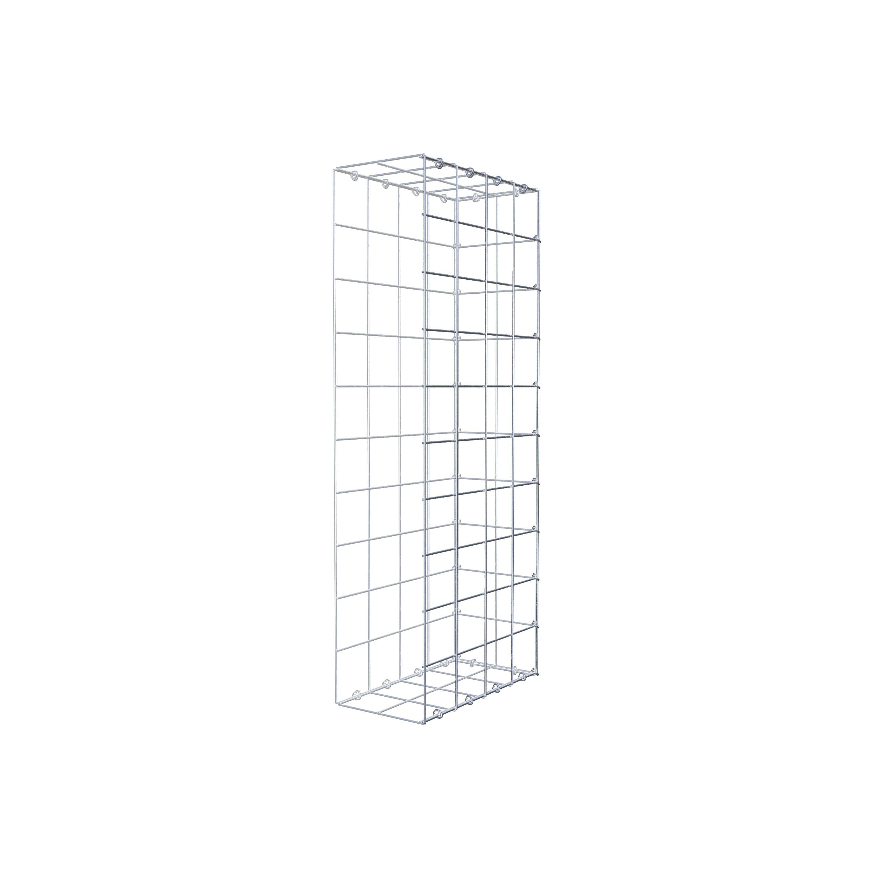 Mounted gabion type 2 100 cm x 40 cm x 20 cm (L x H x D), mesh size 10 cm x 10 cm, C-ring