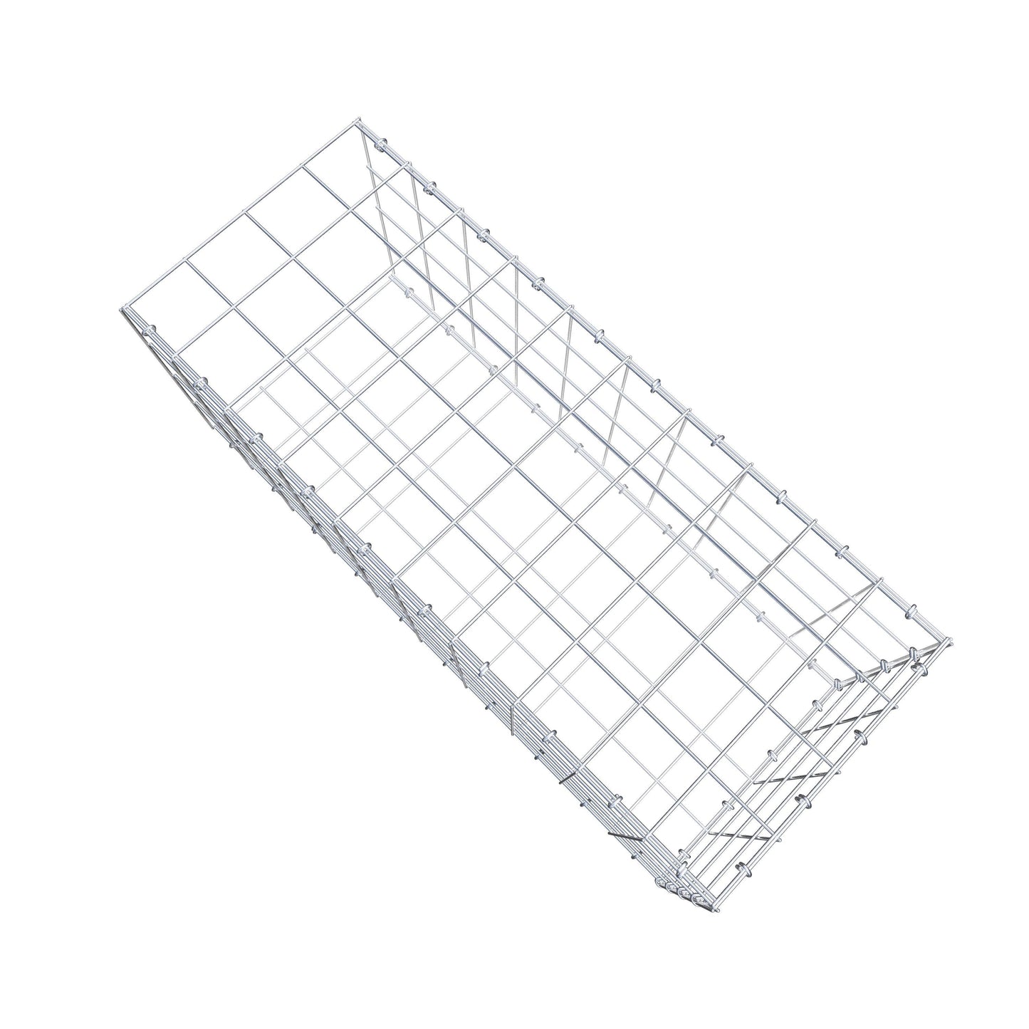 Typ 2 påbyggnadsgabion 100 cm x 40 cm x 40 cm (L x H x D), maskstorlek 10 cm x 10 cm, C-ring