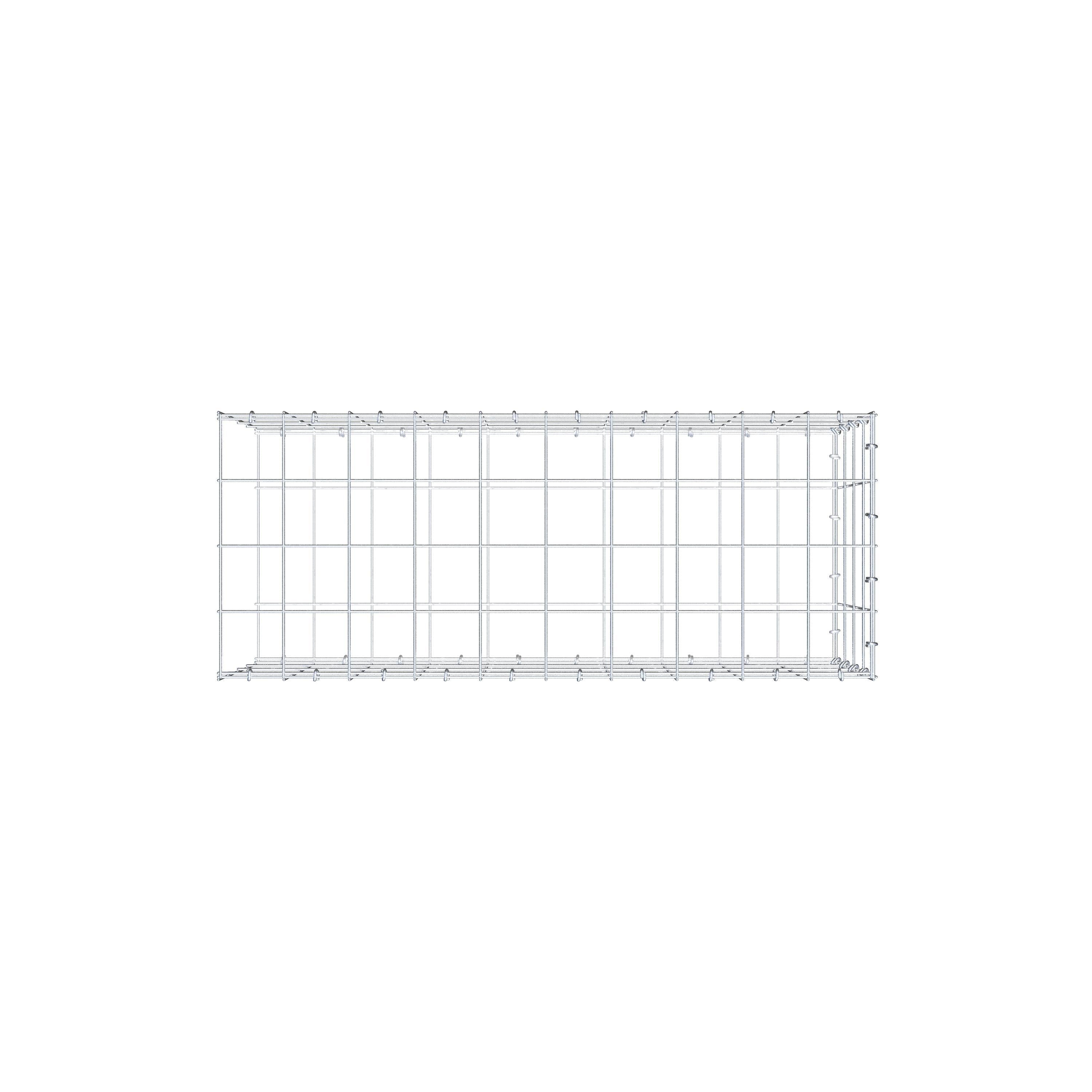 Anbaugabione Typ 2 100 cm x 40 cm x 40 cm (L x H x T), Maschenweite 10 cm x 10 cm, C-Ring