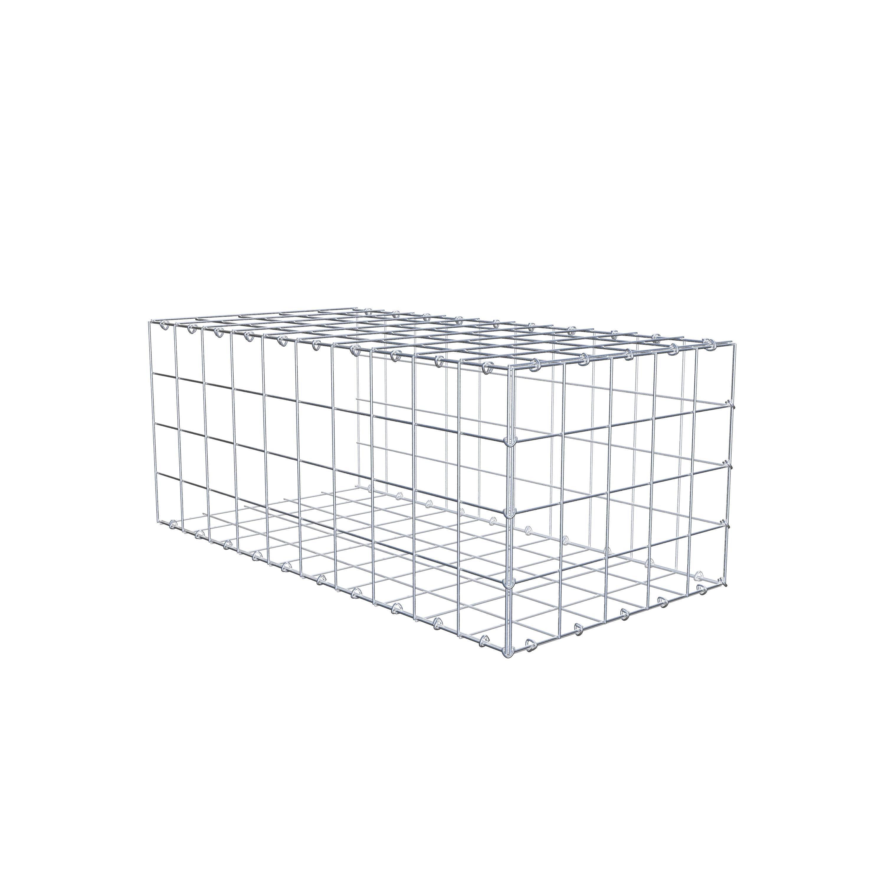 Monteret gabion type 2 100 cm x 40 cm x 50 cm (L x H x D), maskestørrelse 10 cm x 10 cm, C-ring