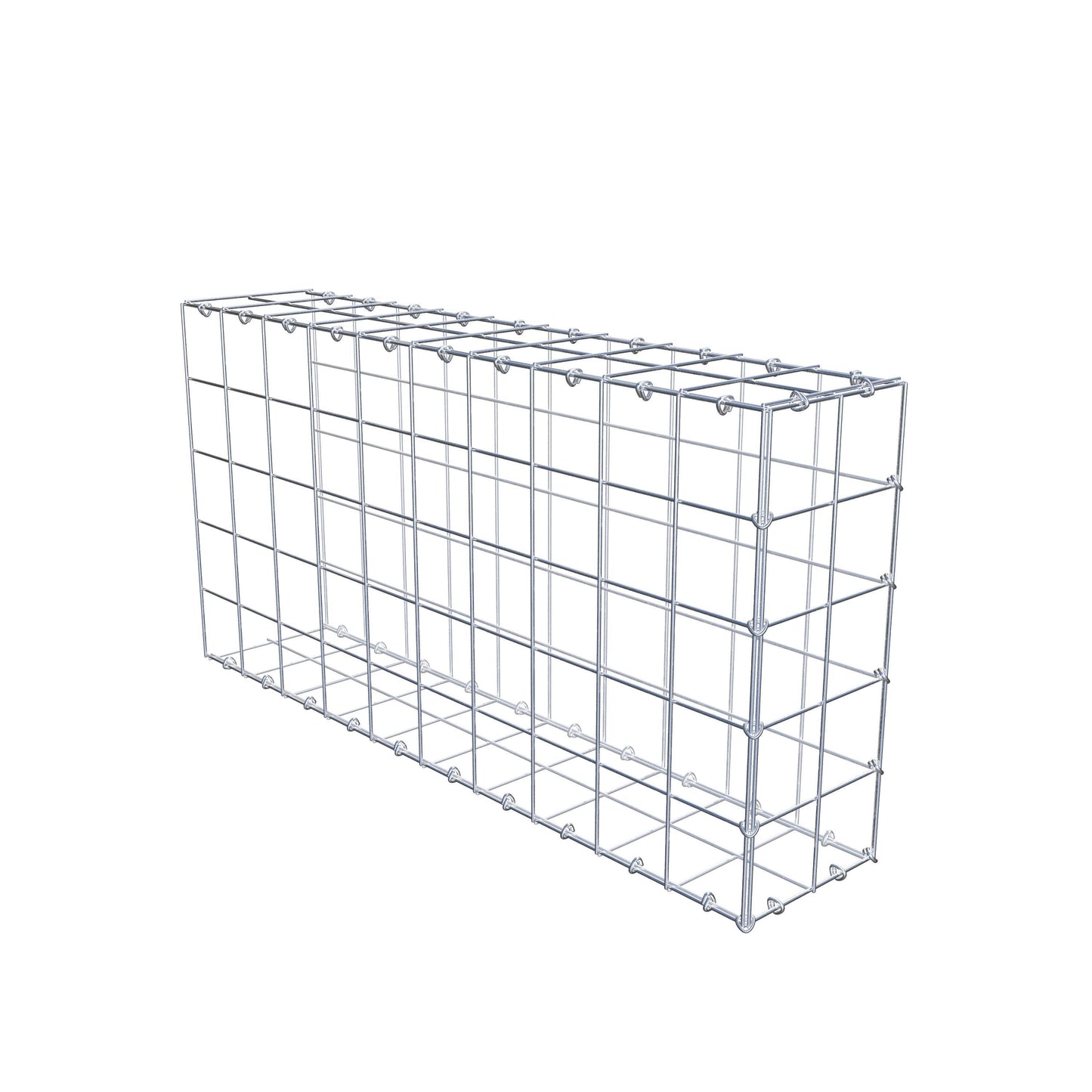 Monteret gabion type 2 100 cm x 50 cm x 20 cm (L x H x D), maskestørrelse 10 cm x 10 cm, C-ring