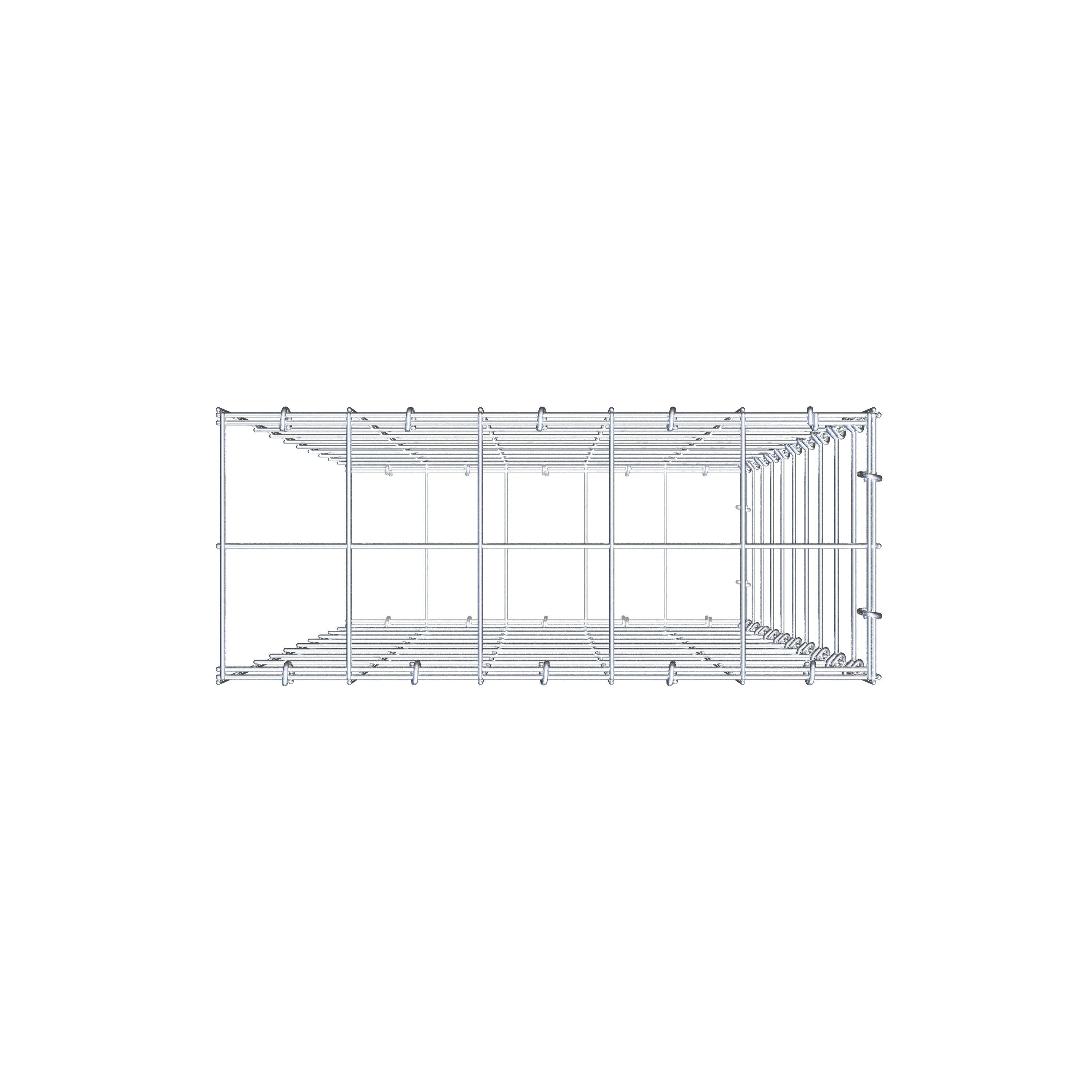 Gabbione aggiuntivo di tipo 2 100 cm x 50 cm x 20 cm (L x H x P), maglia 10 cm x 10 cm, anello a C