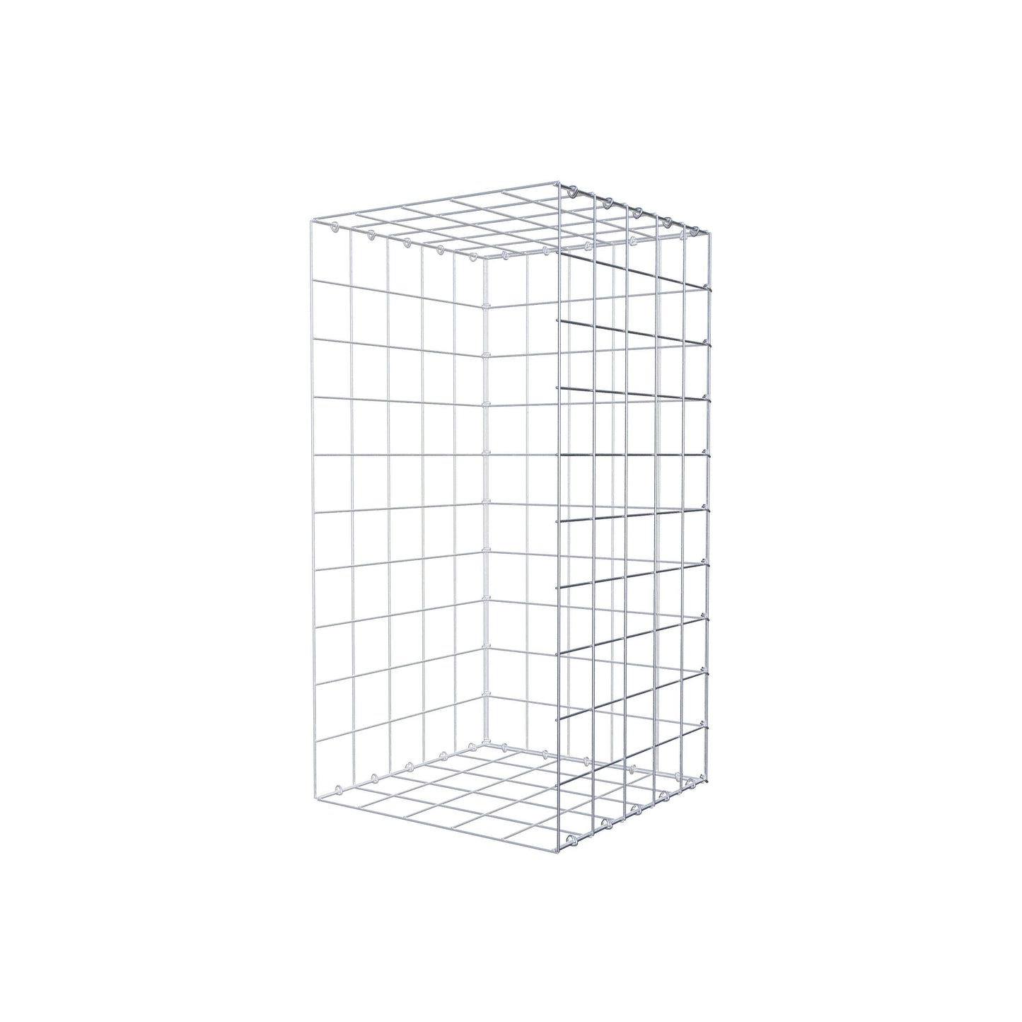 Monteret gabion type 2 100 cm x 50 cm x 50 cm (L x H x D), maskestørrelse 10 cm x 10 cm, C-ring