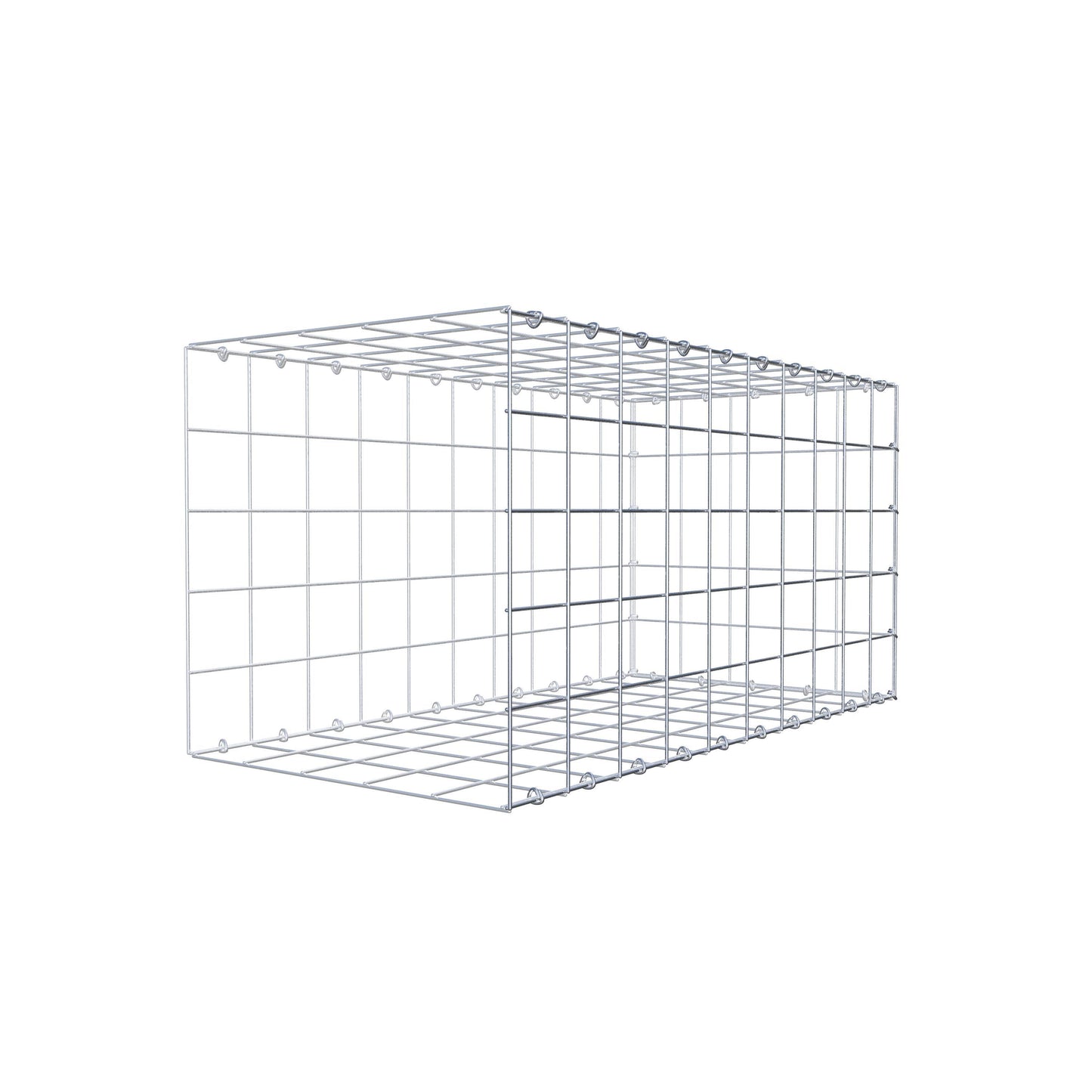 Monteret gabion type 2 100 cm x 50 cm x 50 cm (L x H x D), maskestørrelse 10 cm x 10 cm, C-ring