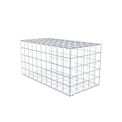 Monteret gabion type 2 100 cm x 50 cm x 50 cm (L x H x D), maskestørrelse 10 cm x 10 cm, C-ring