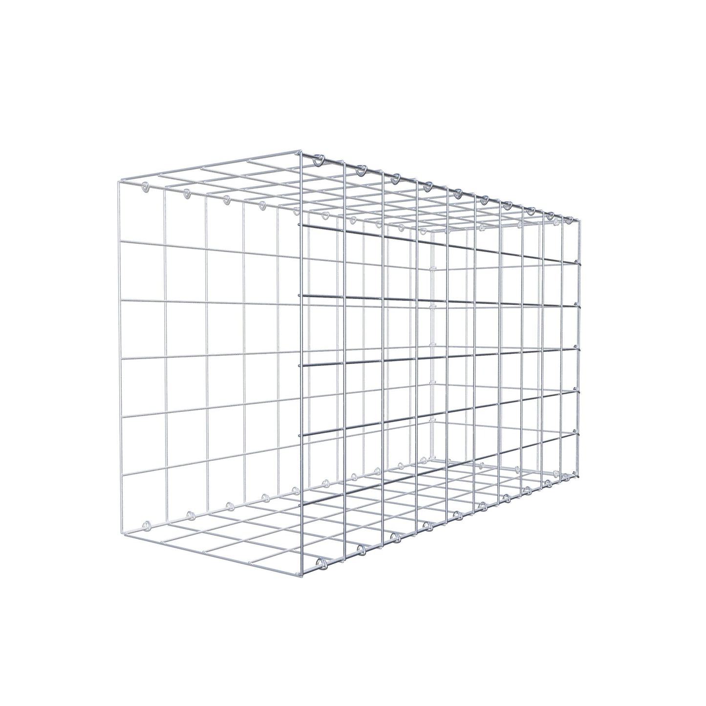 Monteret gabion type 2 100 cm x 60 cm x 40 cm (L x H x D), maskestørrelse 10 cm x 10 cm, C-ring
