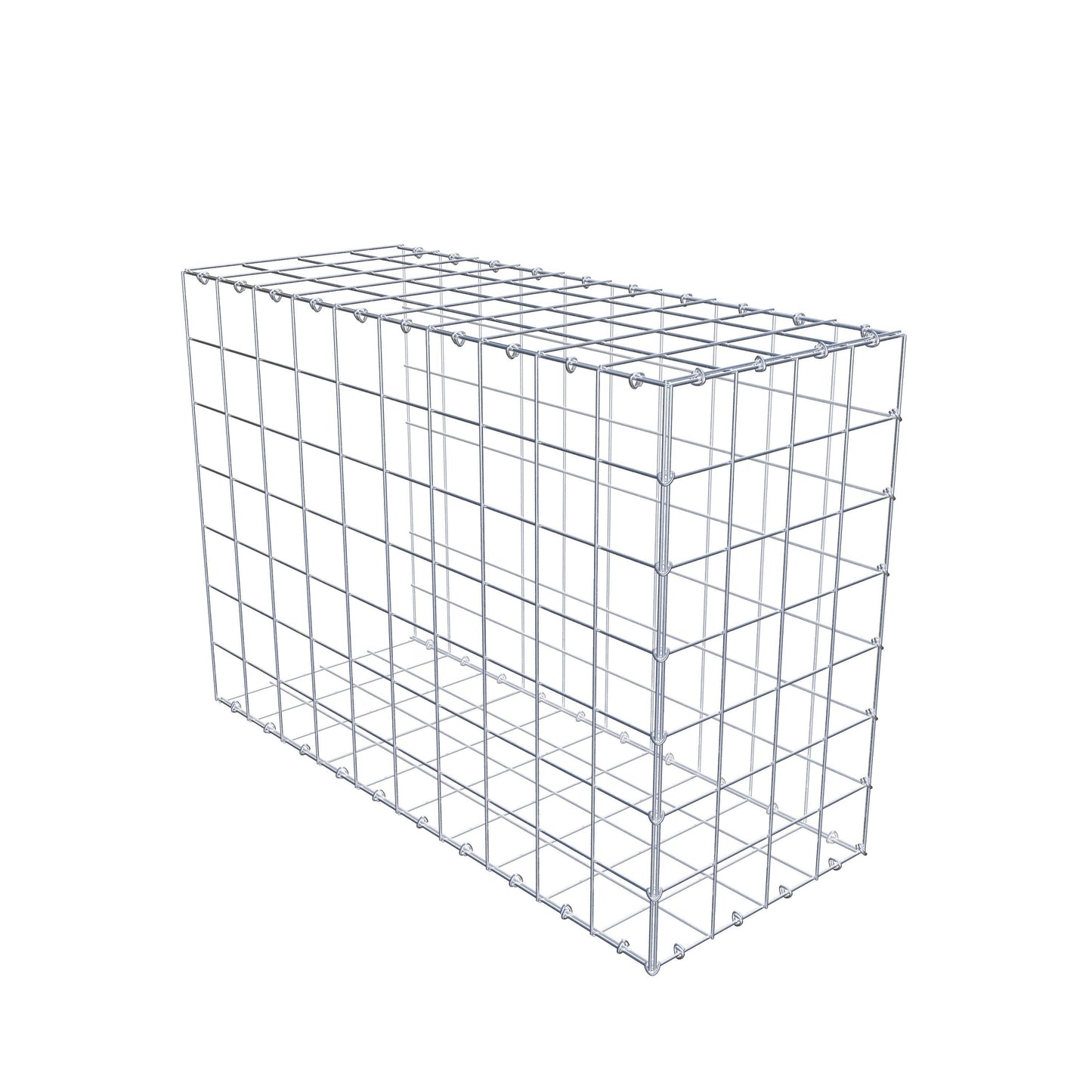 Typ 2 påbyggnadsgabion 100 cm x 70 cm x 40 cm (L x H x D), maskstorlek 10 cm x 10 cm, C-ring
