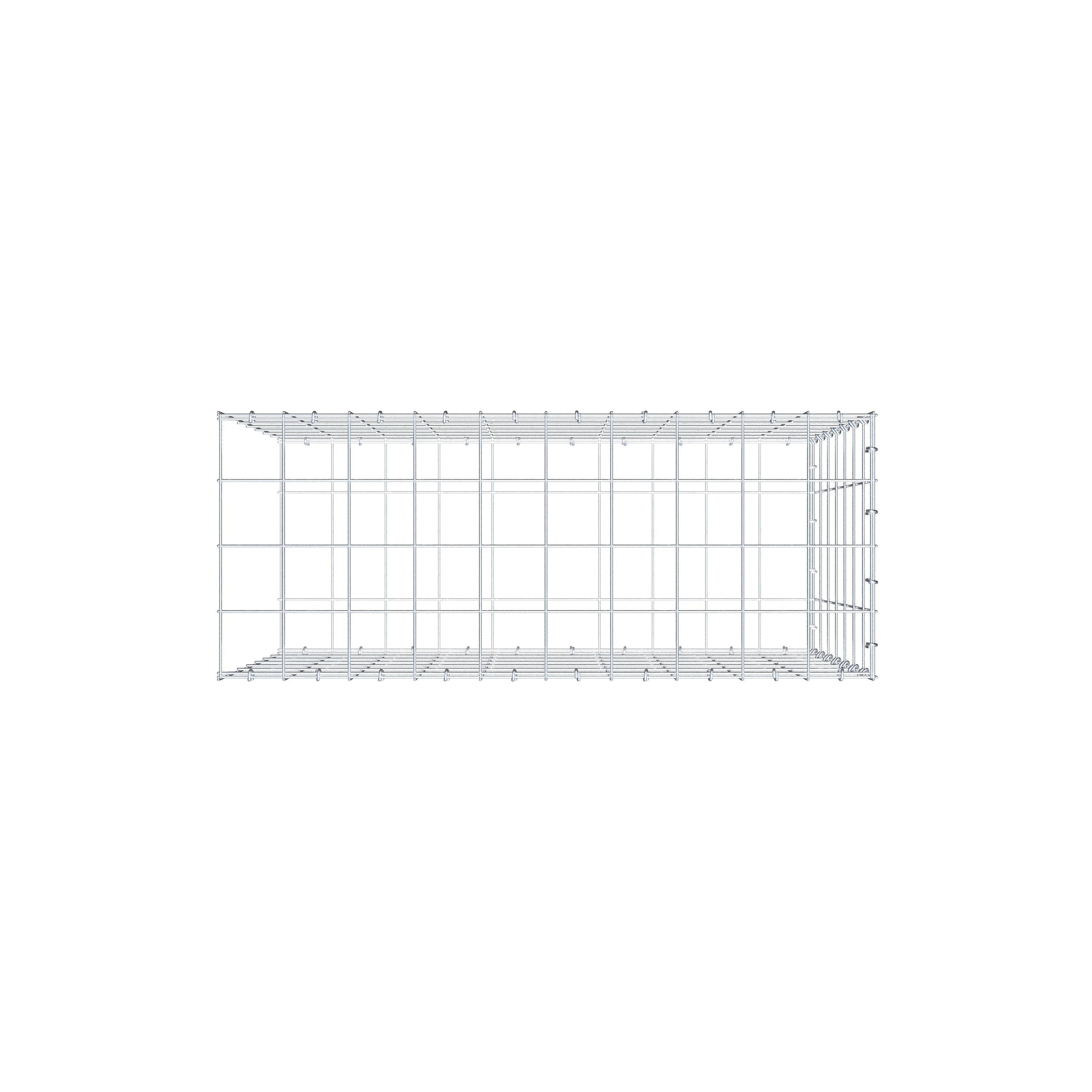 Gabião Tipo 2 100 cm x 70 cm x 40 cm (C x A x P), malhagem 10 cm x 10 cm, anel C
