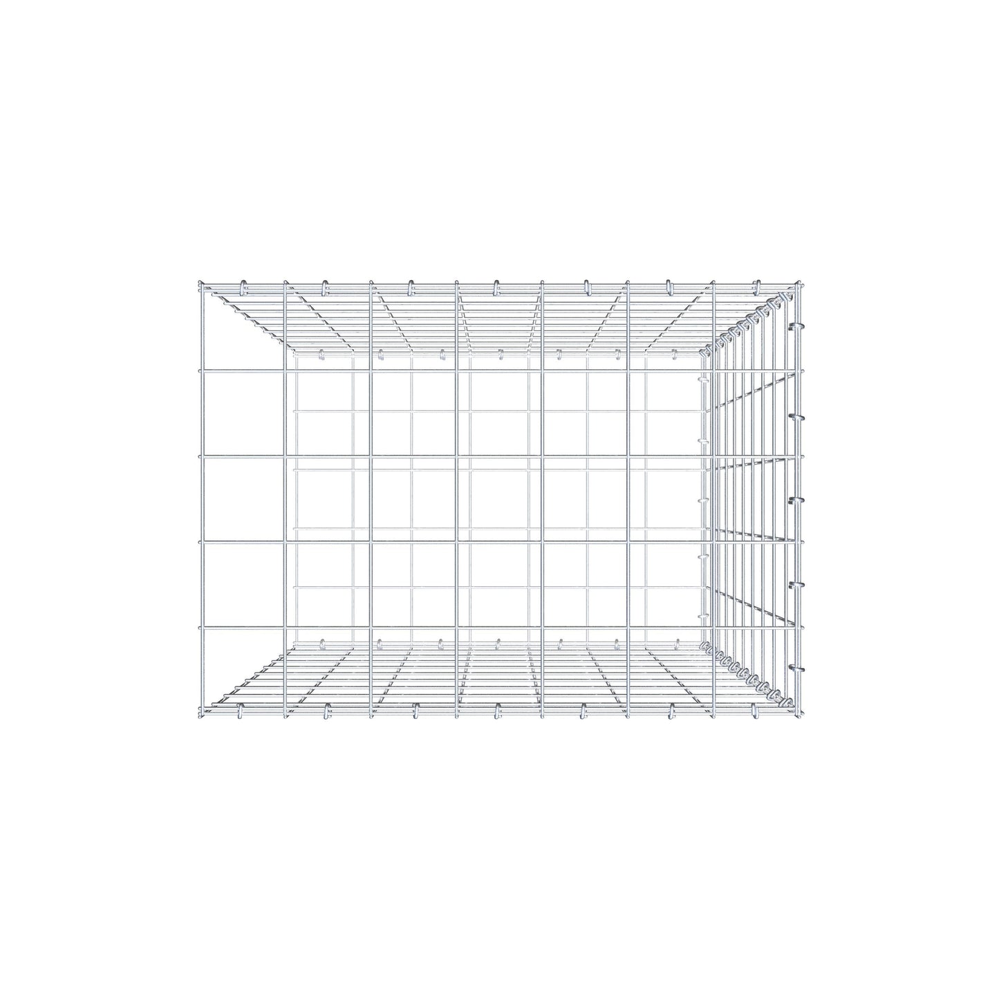 Mounted gabion type 2 100 cm x 70 cm x 50 cm (L x H x D), mesh size 10 cm x 10 cm, C-ring