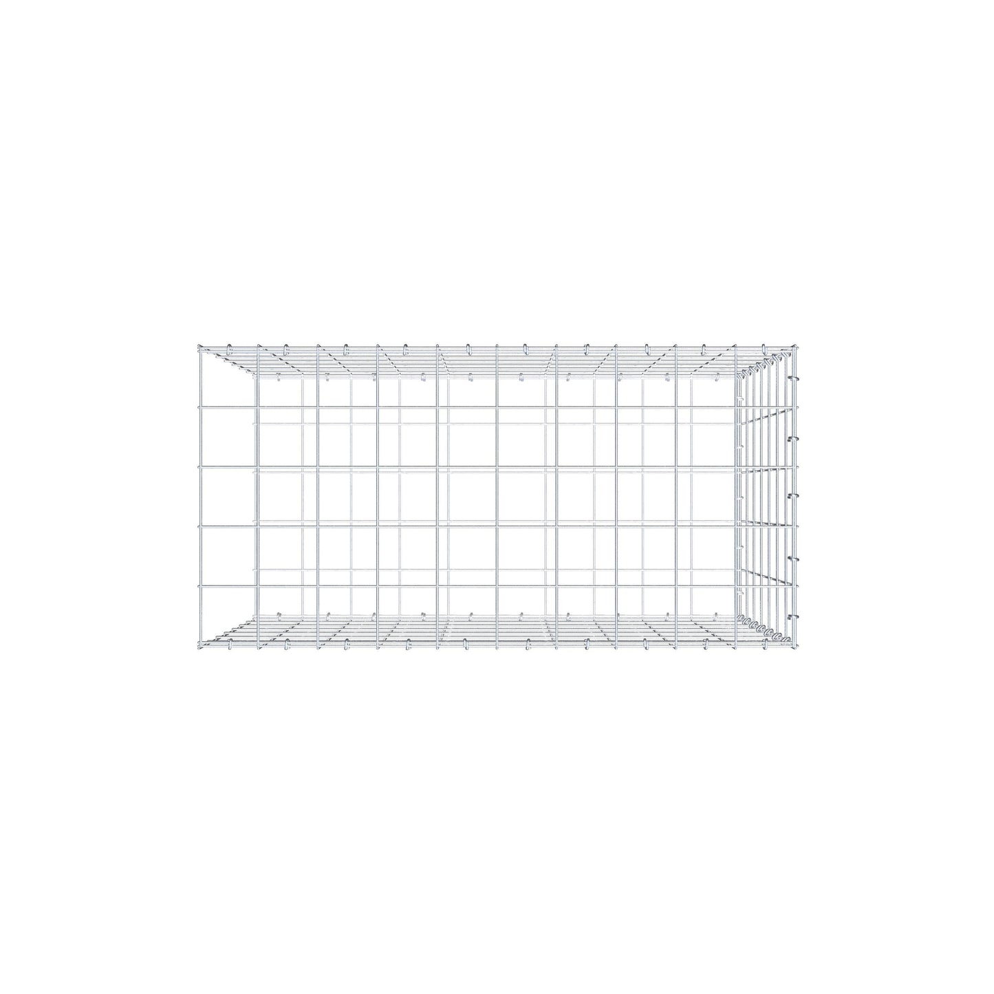 Mounted gabion type 2 100 cm x 70 cm x 50 cm (L x H x D), mesh size 10 cm x 10 cm, C-ring