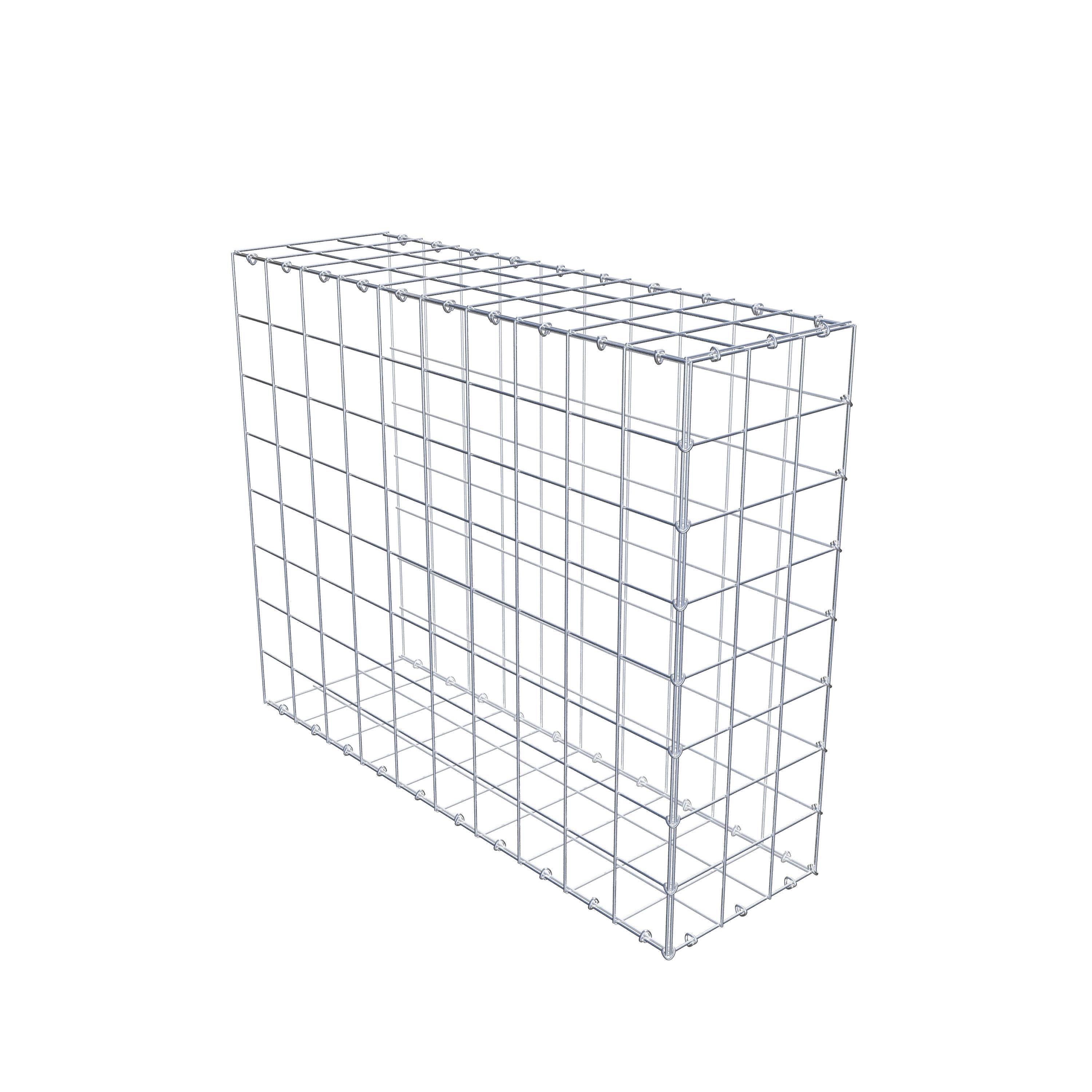 Monteret gabion type 2 100 cm x 80 cm x 30 cm (L x H x D), maskestørrelse 10 cm x 10 cm, C-ring