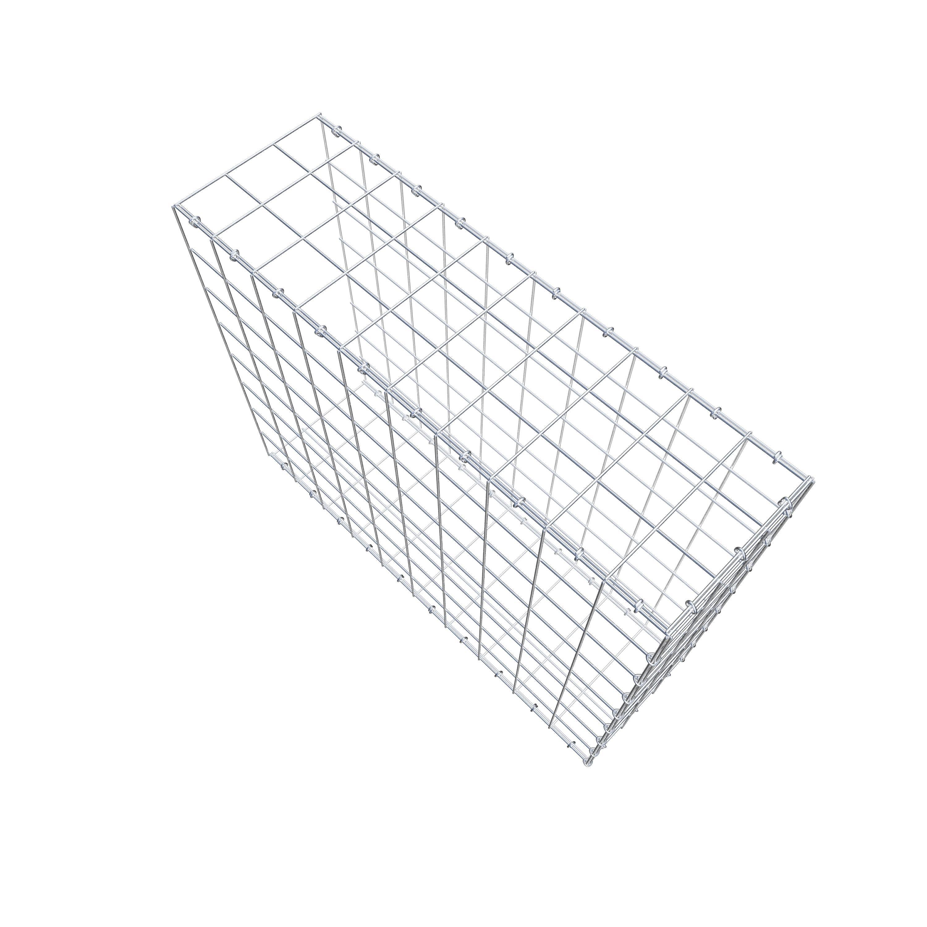 Monteret gabion type 2 100 cm x 80 cm x 30 cm (L x H x D), maskestørrelse 10 cm x 10 cm, C-ring