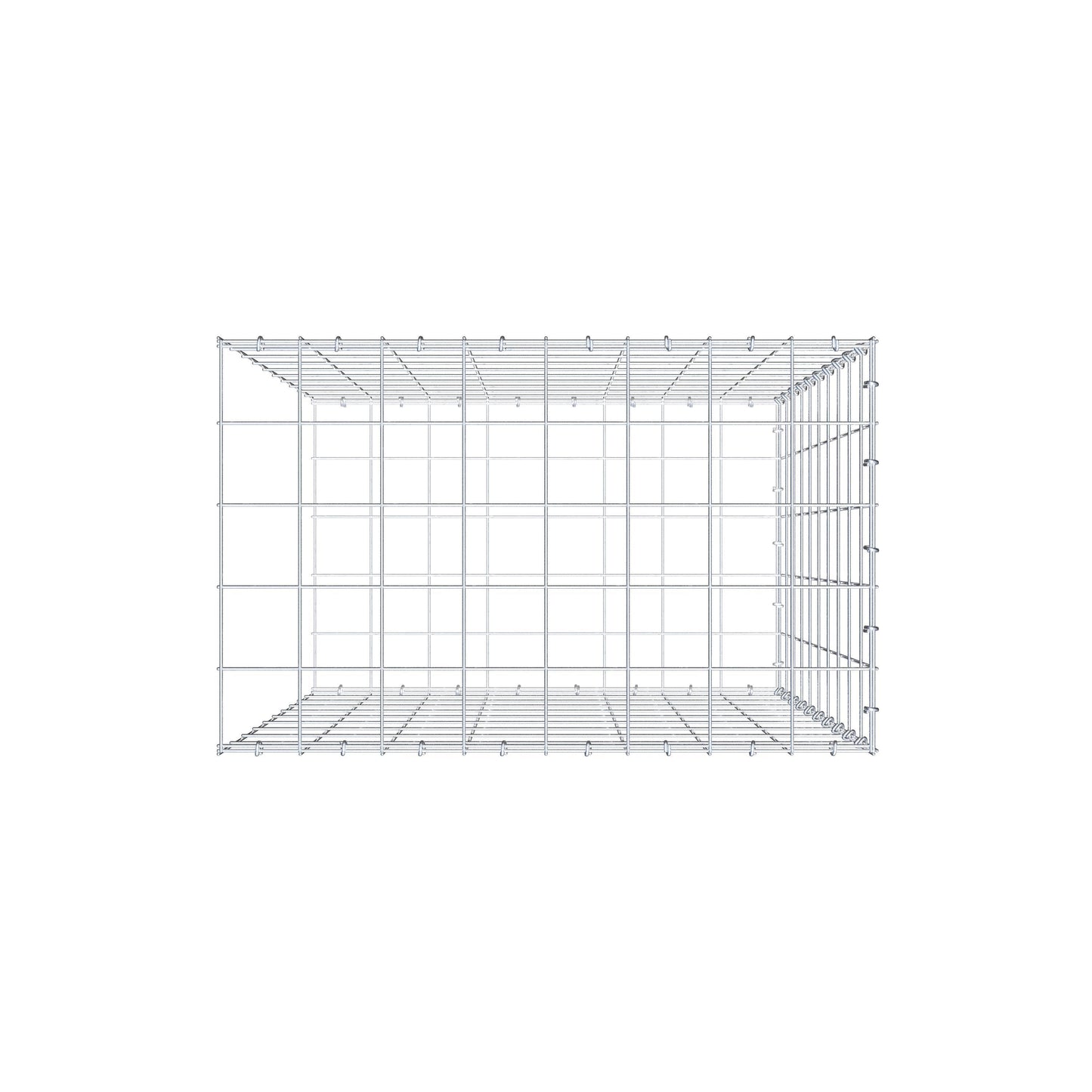 Anbaugabione Typ 2 100 cm x 80 cm x 50 cm (L x H x T), Maschenweite 10 cm x 10 cm, C-Ring