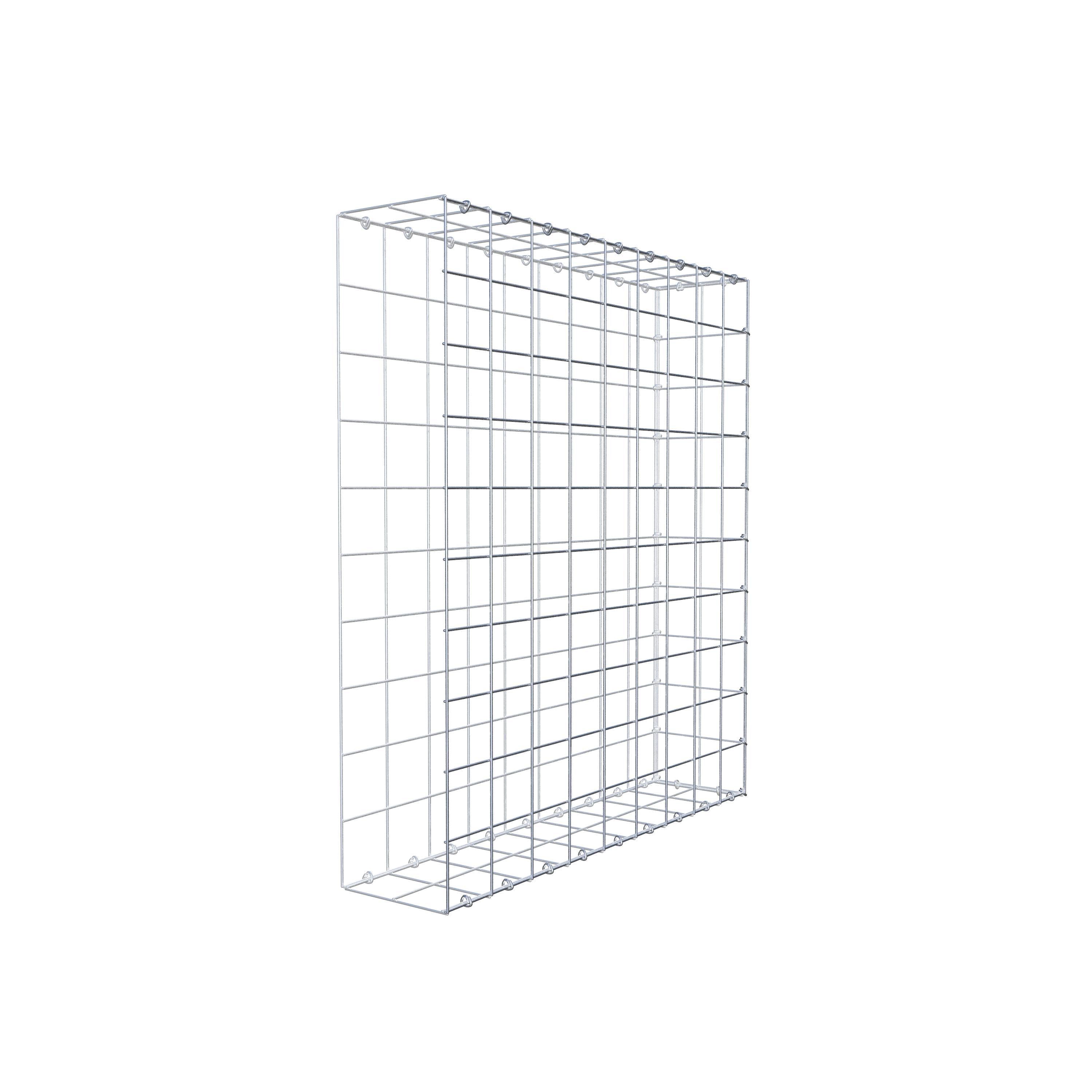 Monteret gabion type 2 100 cm x 90 cm x 20 cm (L x H x D), maskestørrelse 10 cm x 10 cm, C-ring