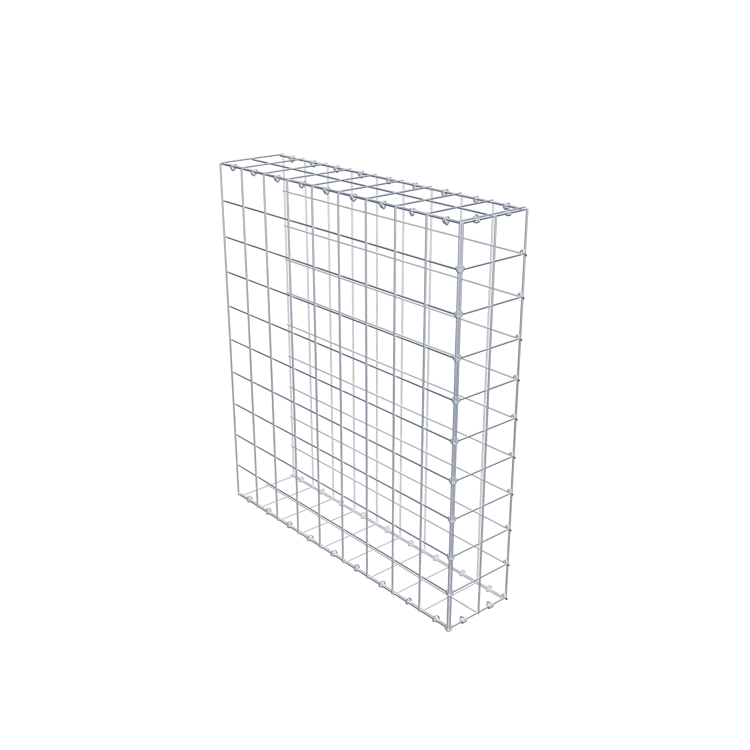 Monteret gabion type 2 100 cm x 90 cm x 20 cm (L x H x D), maskestørrelse 10 cm x 10 cm, C-ring