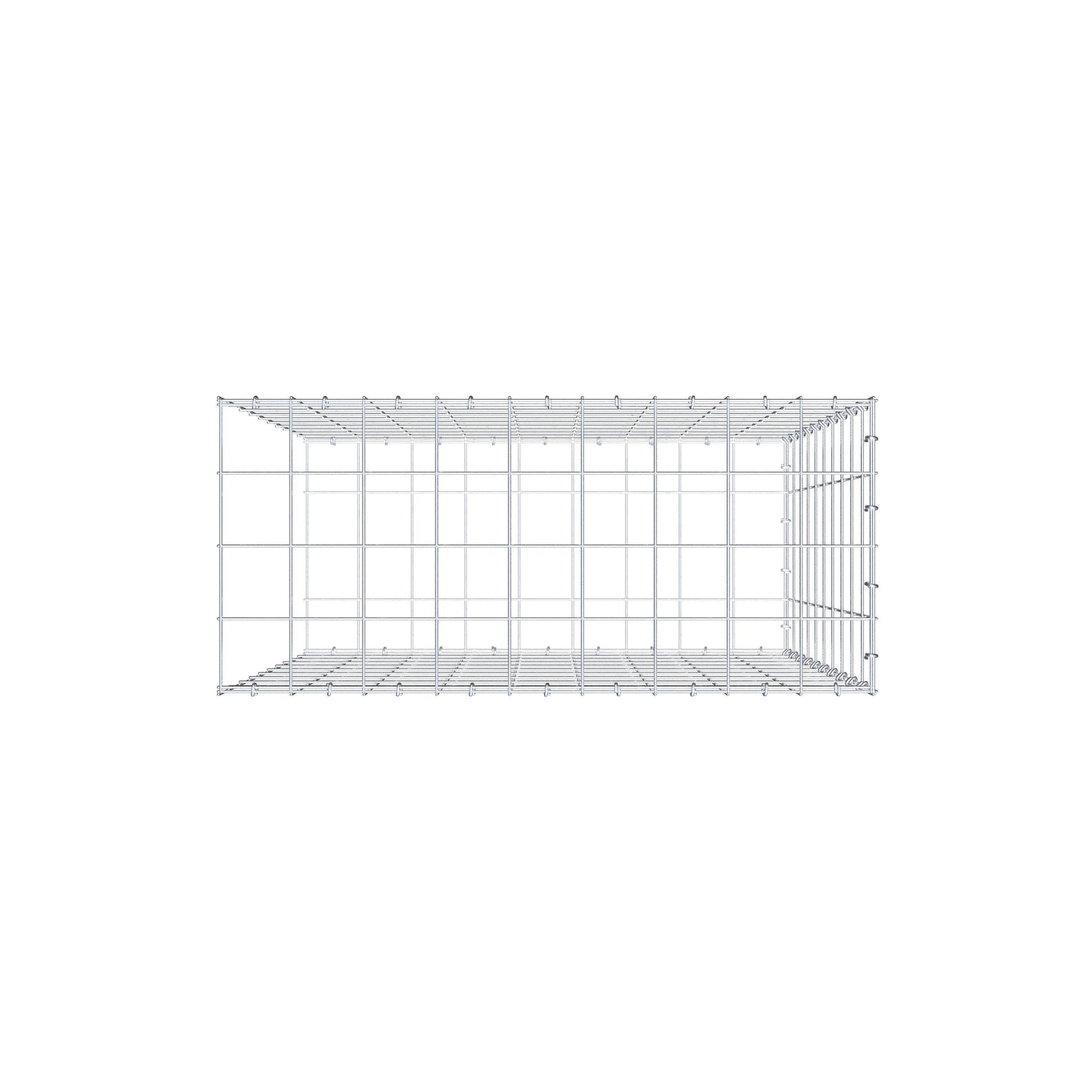 Gabbione aggiuntivo di tipo 2 100 cm x 90 cm x 40 cm (L x H x P), maglia 10 cm x 10 cm, anello a C