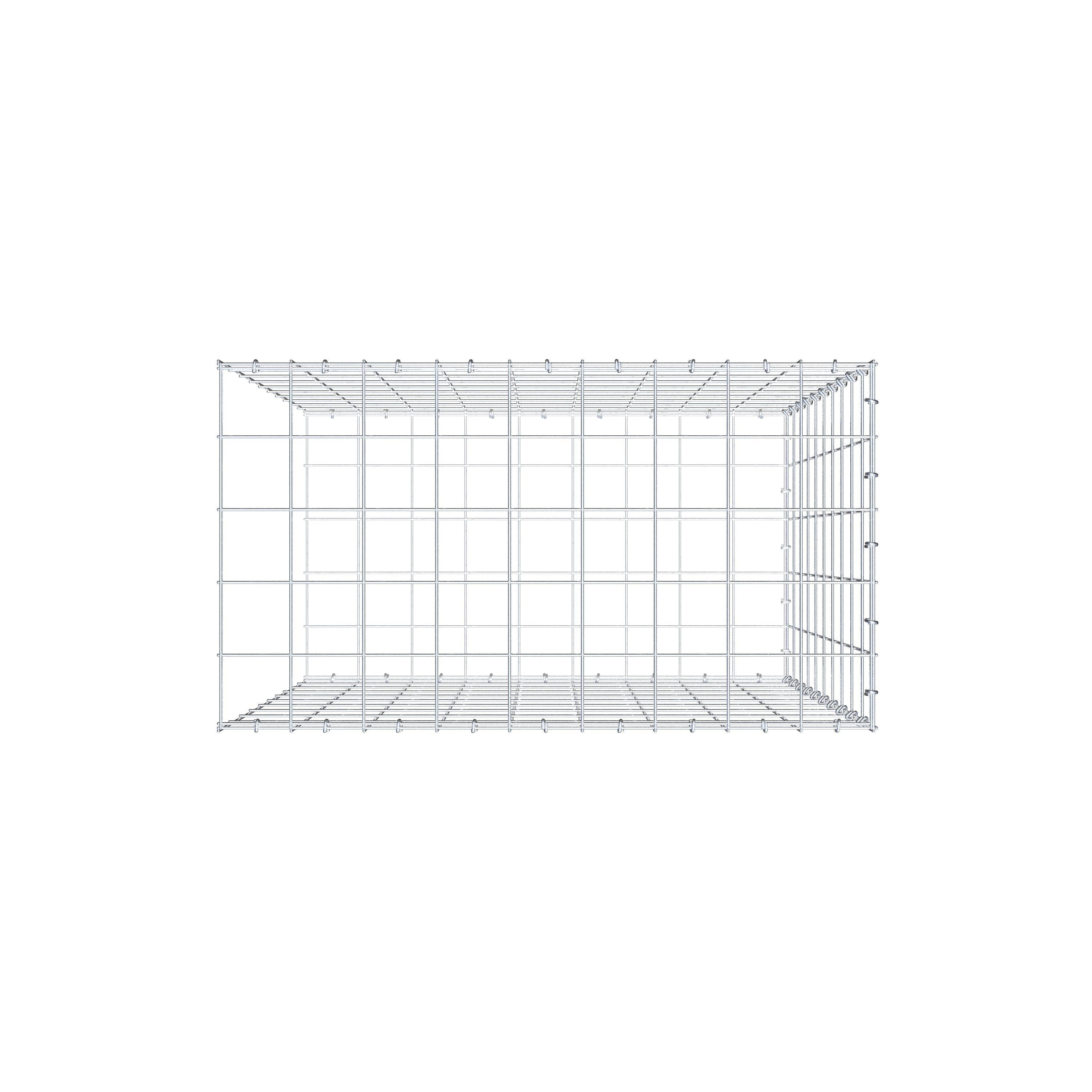 Gabião Tipo 2 100 cm x 90 cm x 50 cm (C x A x P), malhagem 10 cm x 10 cm, anel C