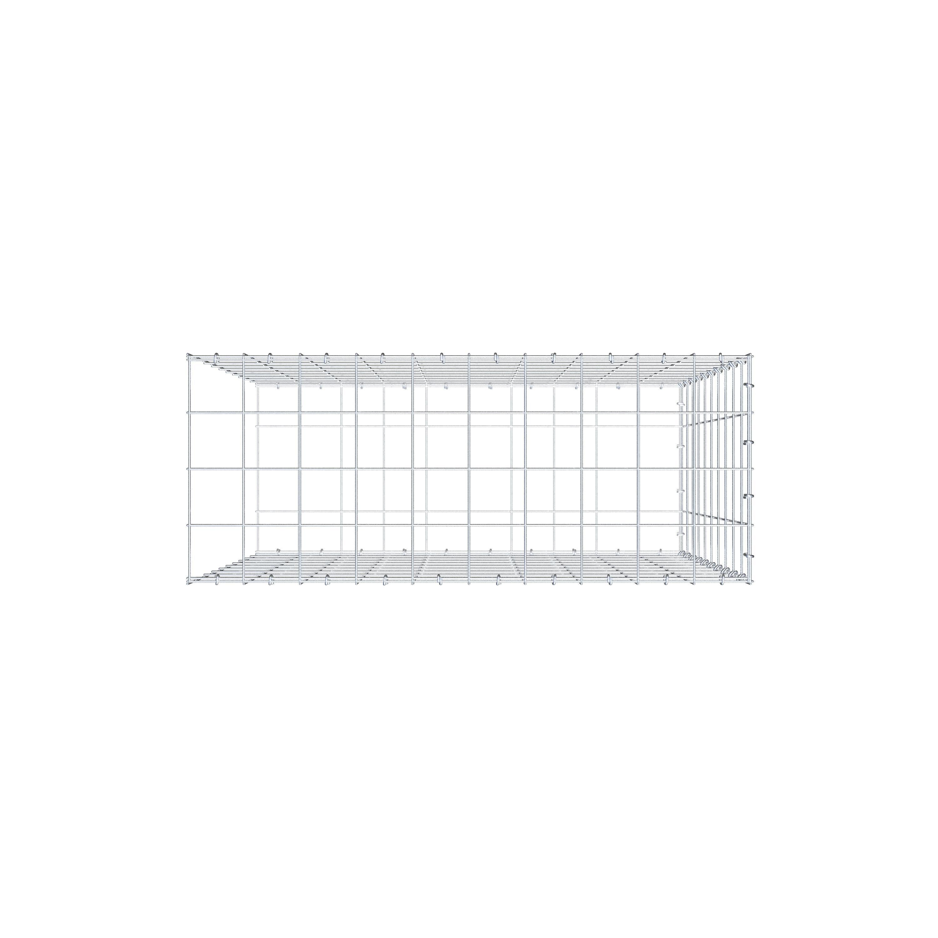 Gavión adicional tipo 2 100 cm x 100 cm x 40 cm (L x A x P), malla 10 cm x 10 cm, anillo en C