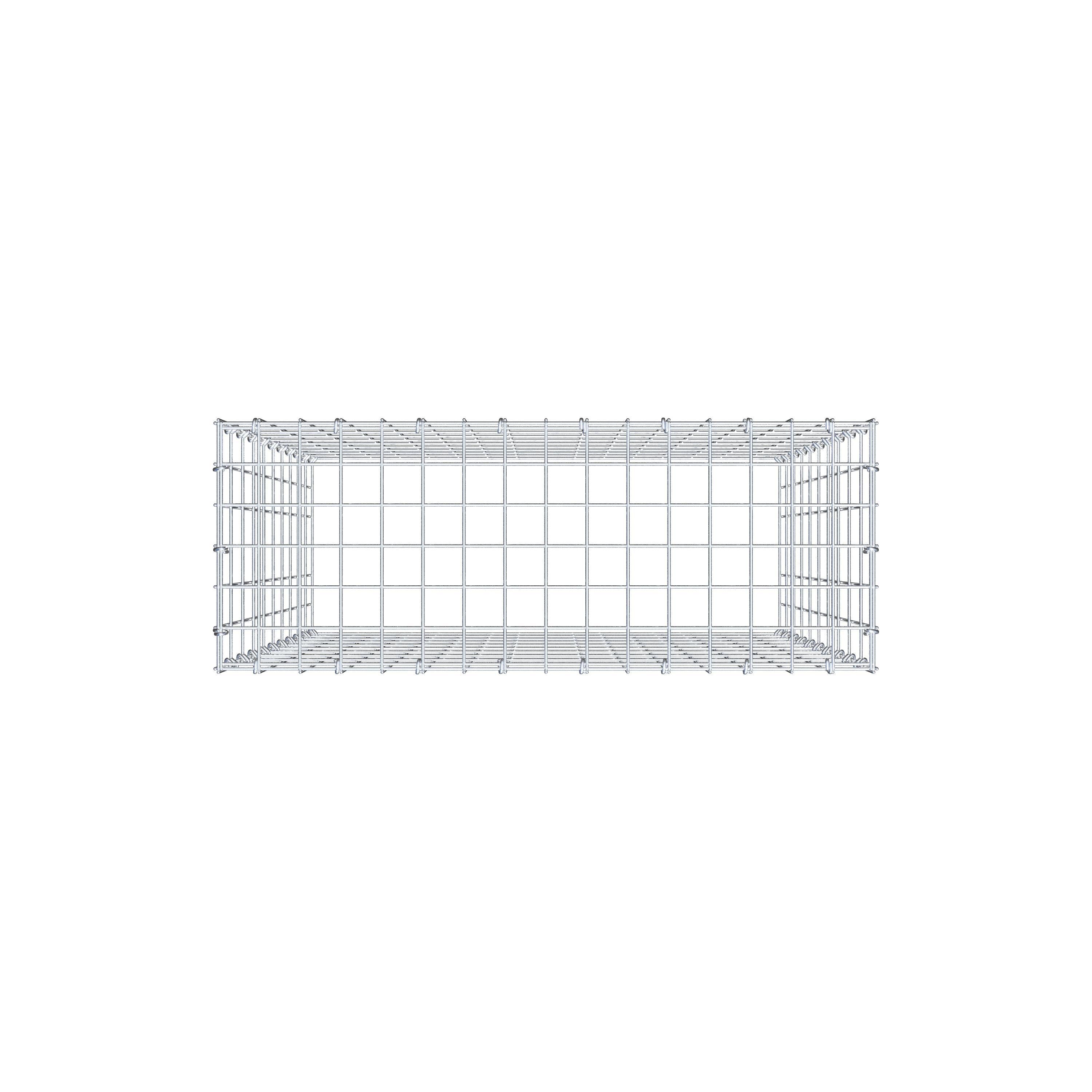 Monteret gabion type 3 100 cm x 80 cm x 30 cm (L x H x D), maskestørrelse 5 cm x 10 cm, C-ring