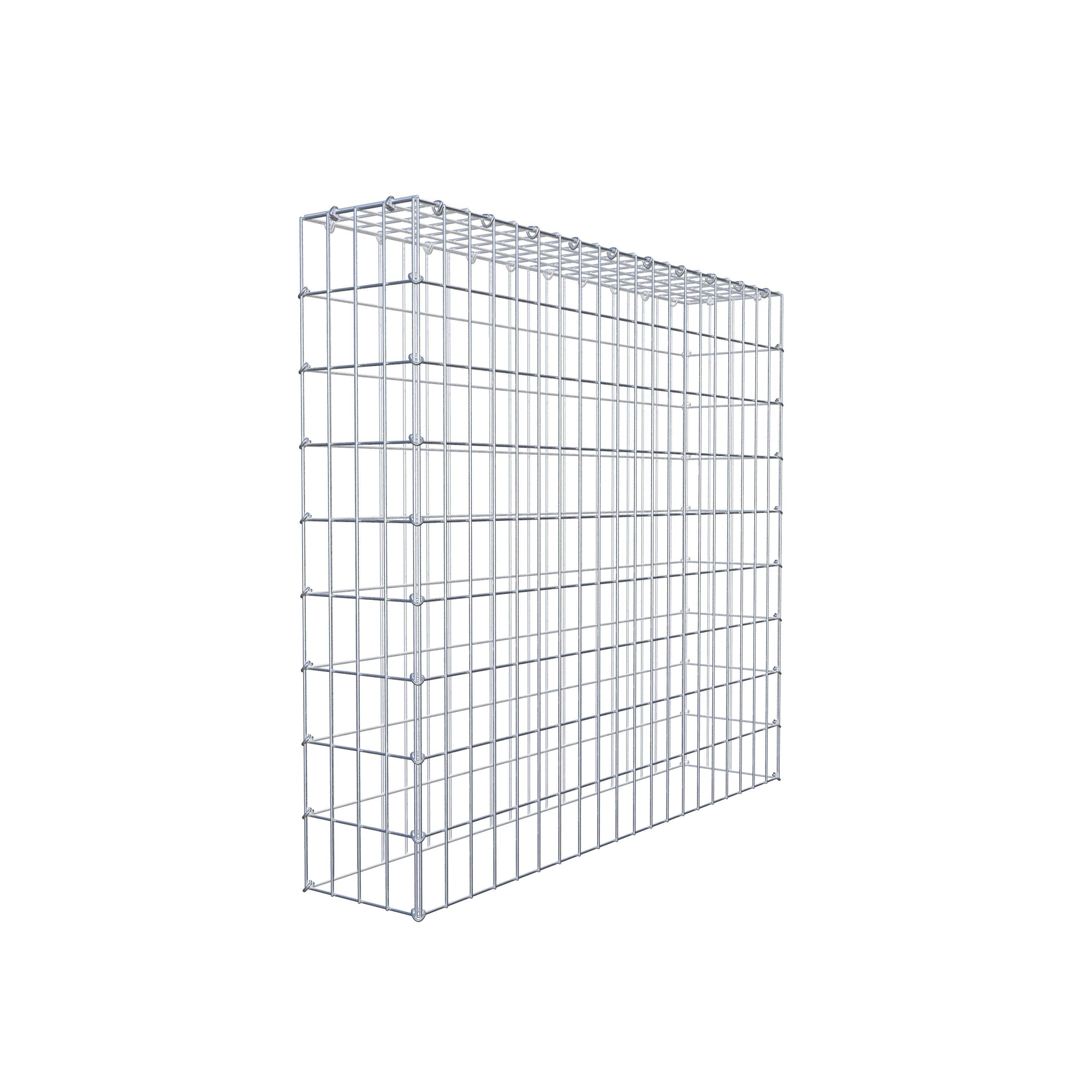 Monteret gabion type 3 100 cm x 90 cm x 20 cm (L x H x D), maskestørrelse 5 cm x 10 cm, C-ring