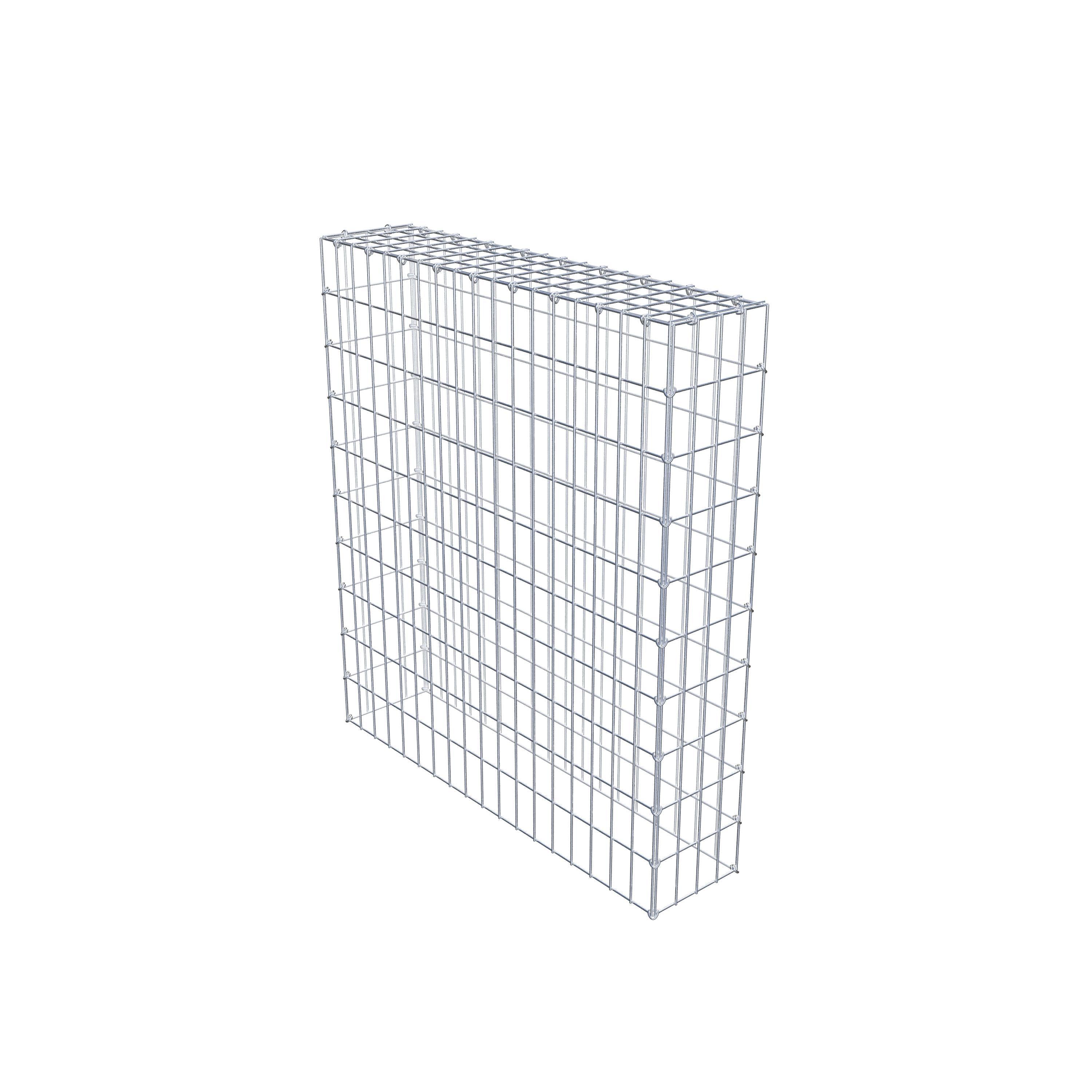 Monteret gabion type 3 100 cm x 90 cm x 20 cm (L x H x D), maskestørrelse 5 cm x 10 cm, C-ring