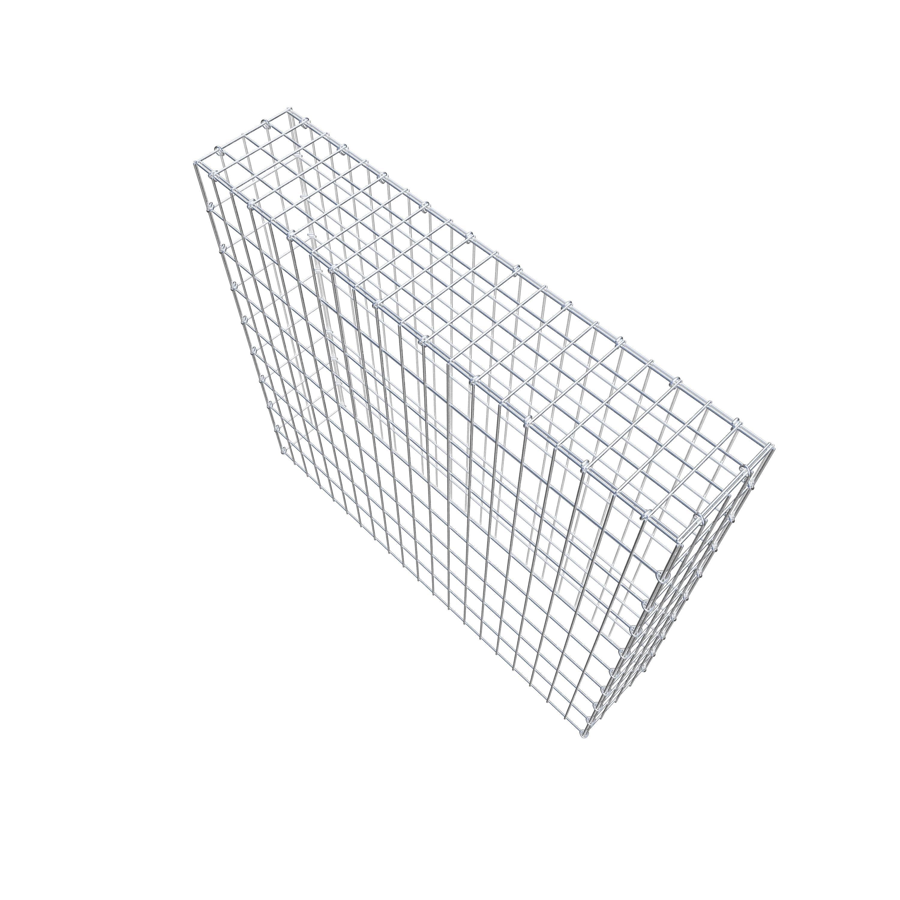 Monteret gabion type 3 100 cm x 90 cm x 20 cm (L x H x D), maskestørrelse 5 cm x 10 cm, C-ring