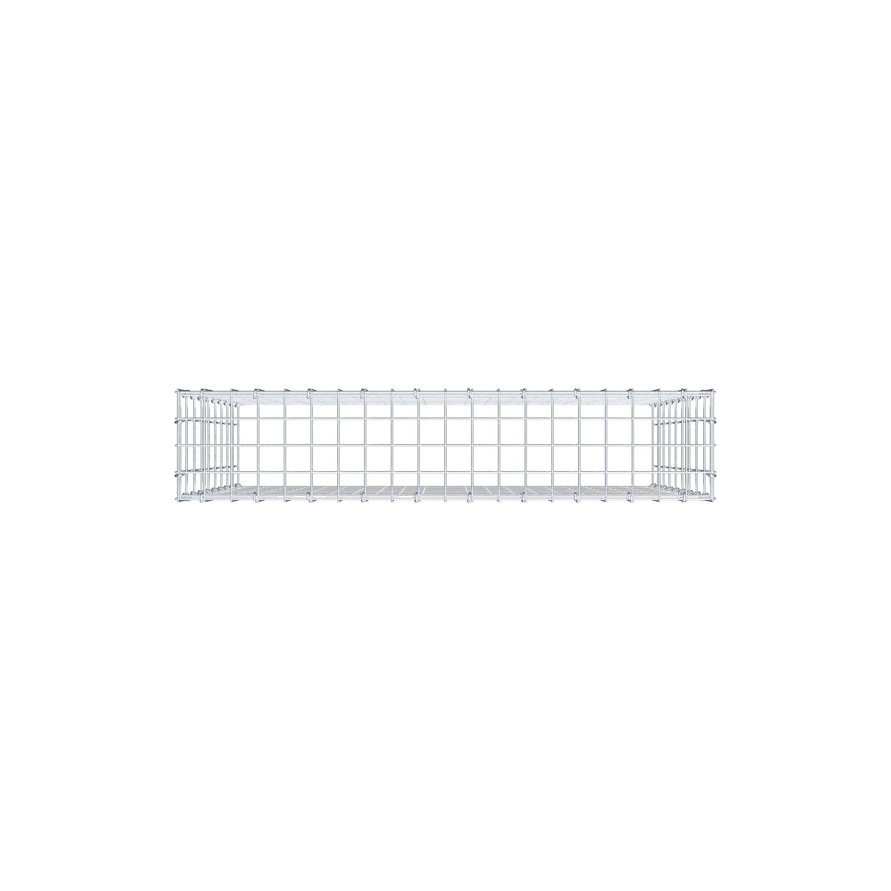 Monteret gabion type 3 100 cm x 90 cm x 20 cm (L x H x D), maskestørrelse 5 cm x 10 cm, C-ring