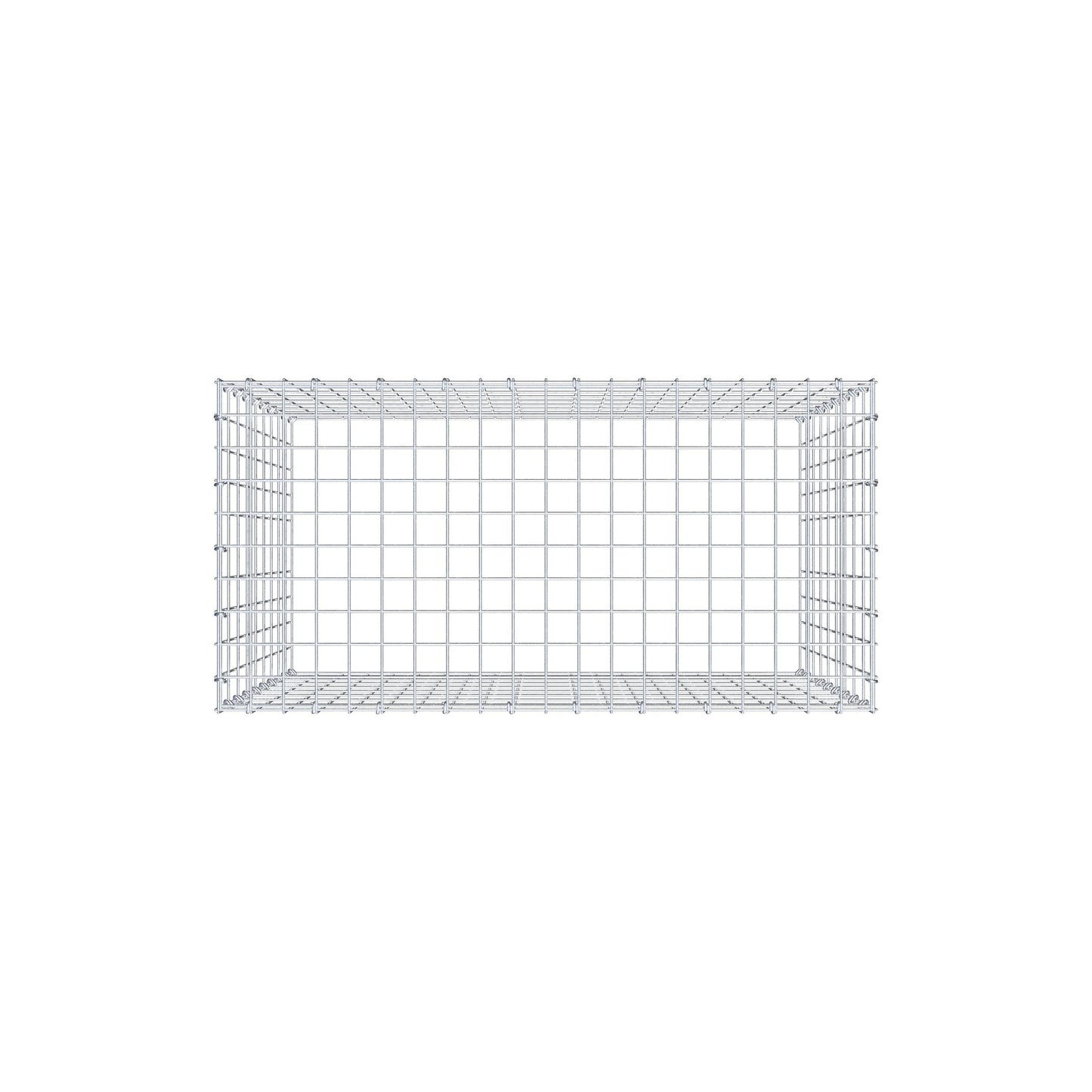 Mounted gabion type 3 100 cm x 90 cm x 50 cm (L x H x D), mesh size 5 cm x 10 cm, C-ring