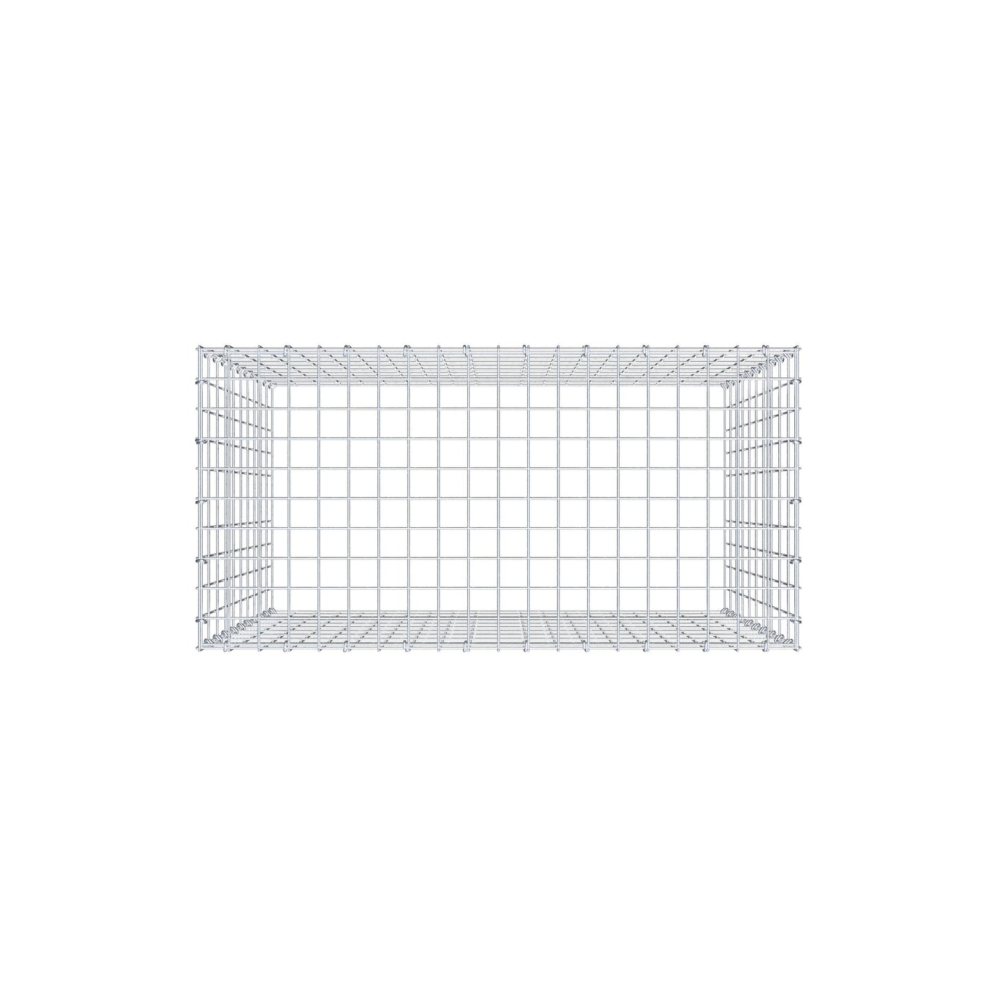 Mounted gabion type 3 100 cm x 100 cm x 50 cm (L x H x D), mesh size 5 cm x 10 cm, C-ring