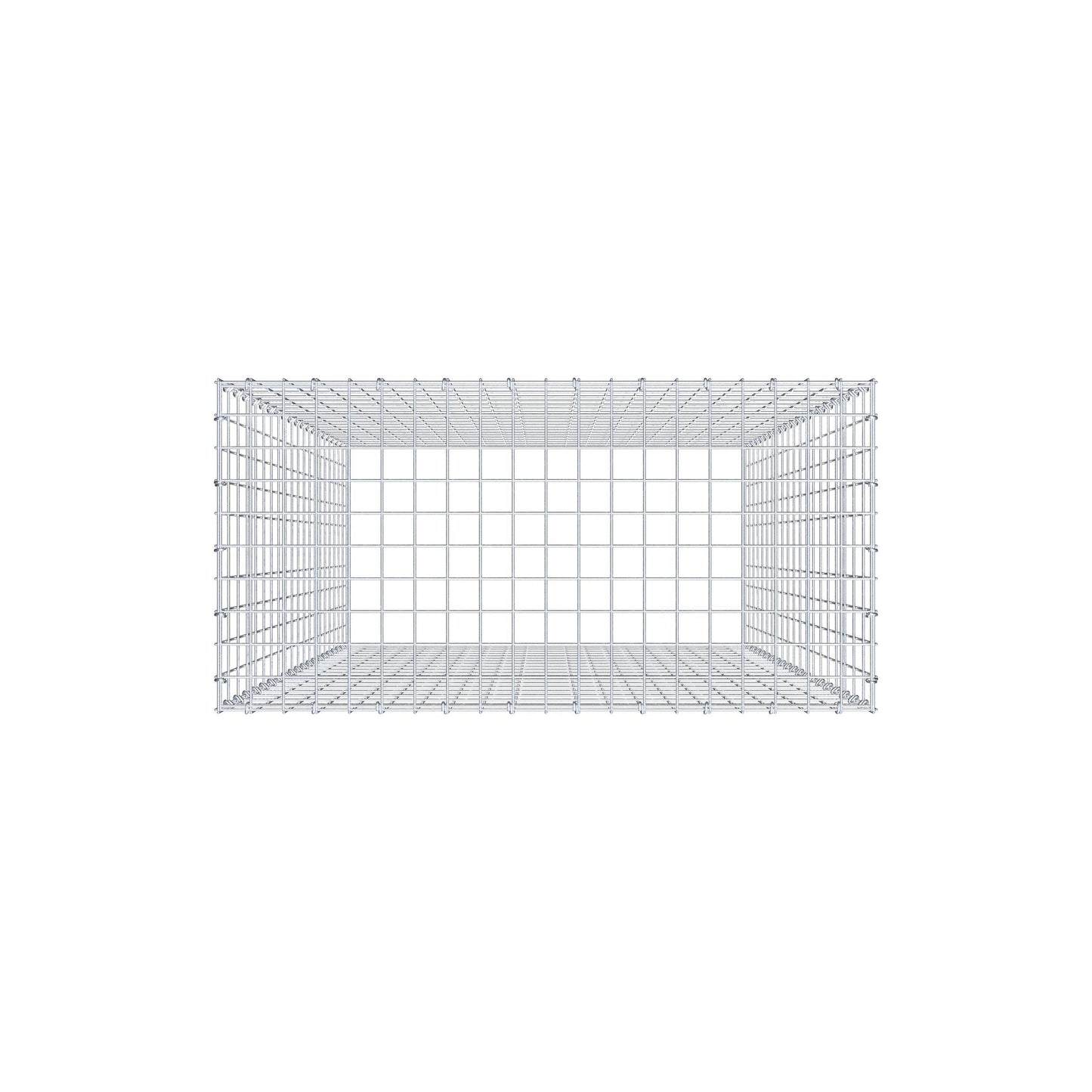 Mounted gabion type 3 200 cm x 100 cm x 50 cm (L x H x D), mesh size 5 cm x 10 cm, C-ring