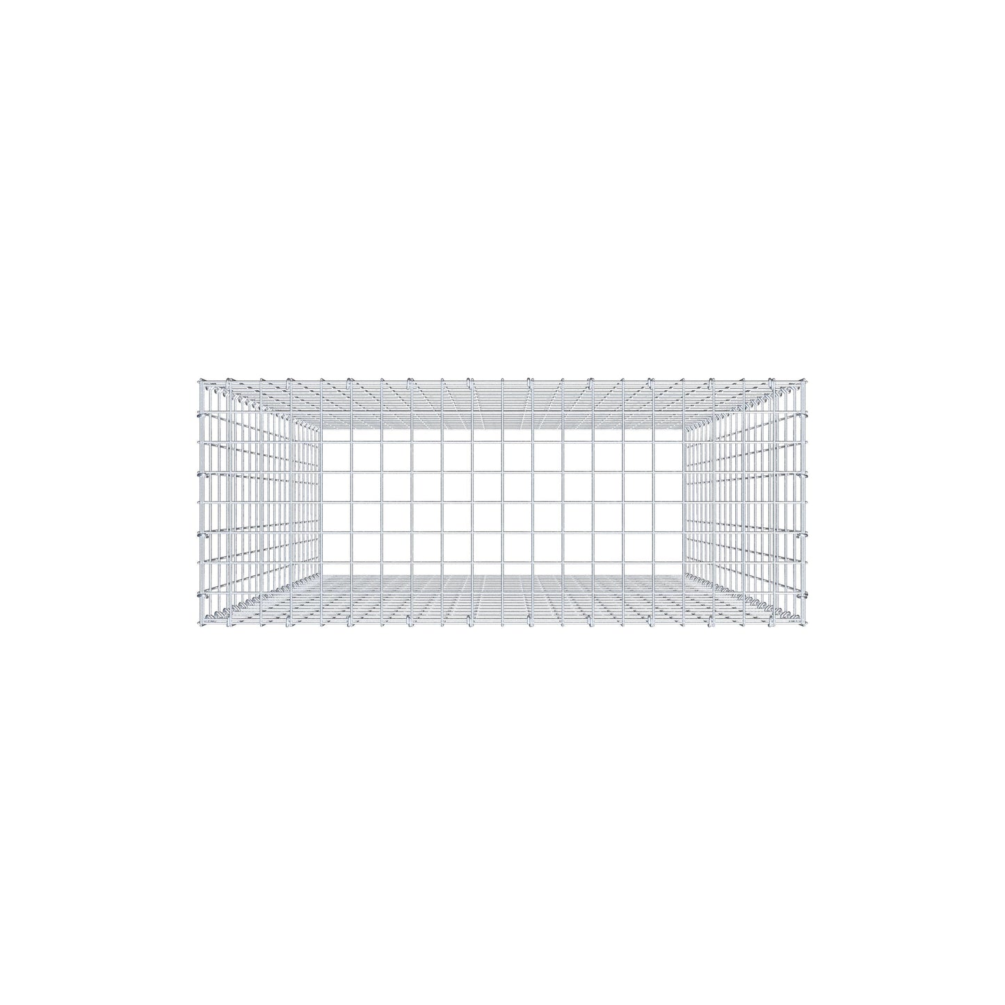 Mounted gabion type 3 200 cm x 100 cm x 40 cm (L x H x D), mesh size 5 cm x 10 cm, C-ring