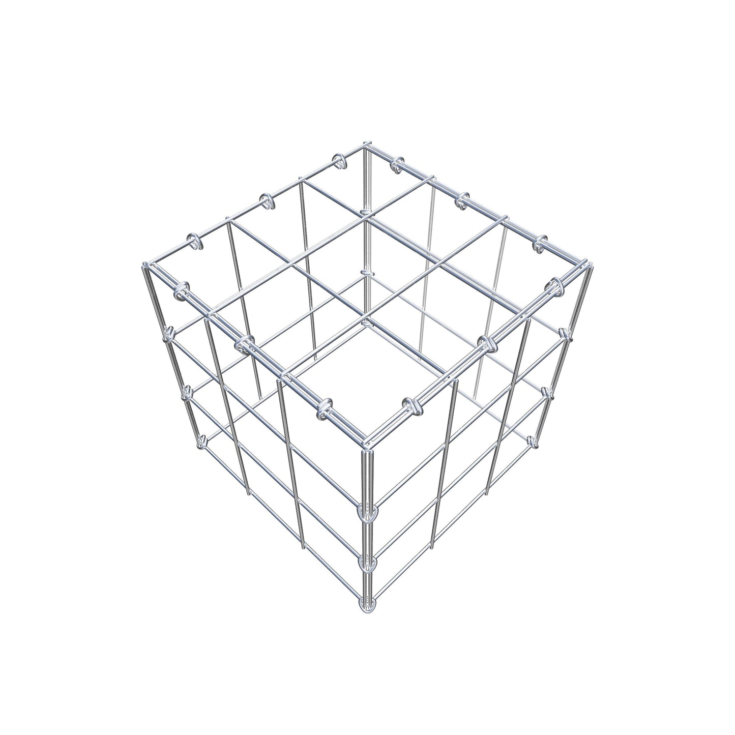 Mounted gabion type 3 30 cm x 30 cm x 30 cm (L x H x D), mesh size 10 cm x 10 cm, C-ring