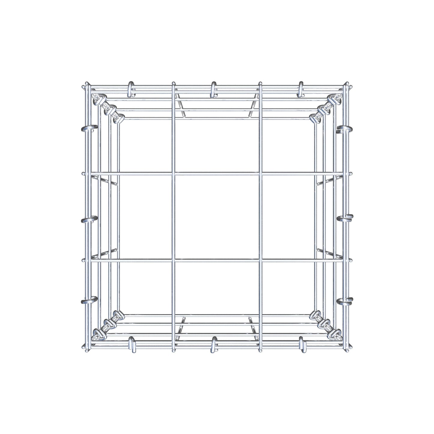 Mounted gabion type 3 30 cm x 30 cm x 30 cm (L x H x D), mesh size 10 cm x 10 cm, C-ring