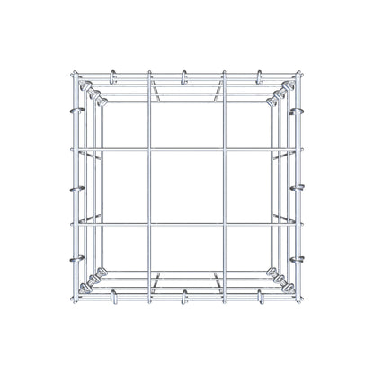 Mounted gabion type 3 30 cm x 30 cm x 30 cm (L x H x D), mesh size 10 cm x 10 cm, C-ring