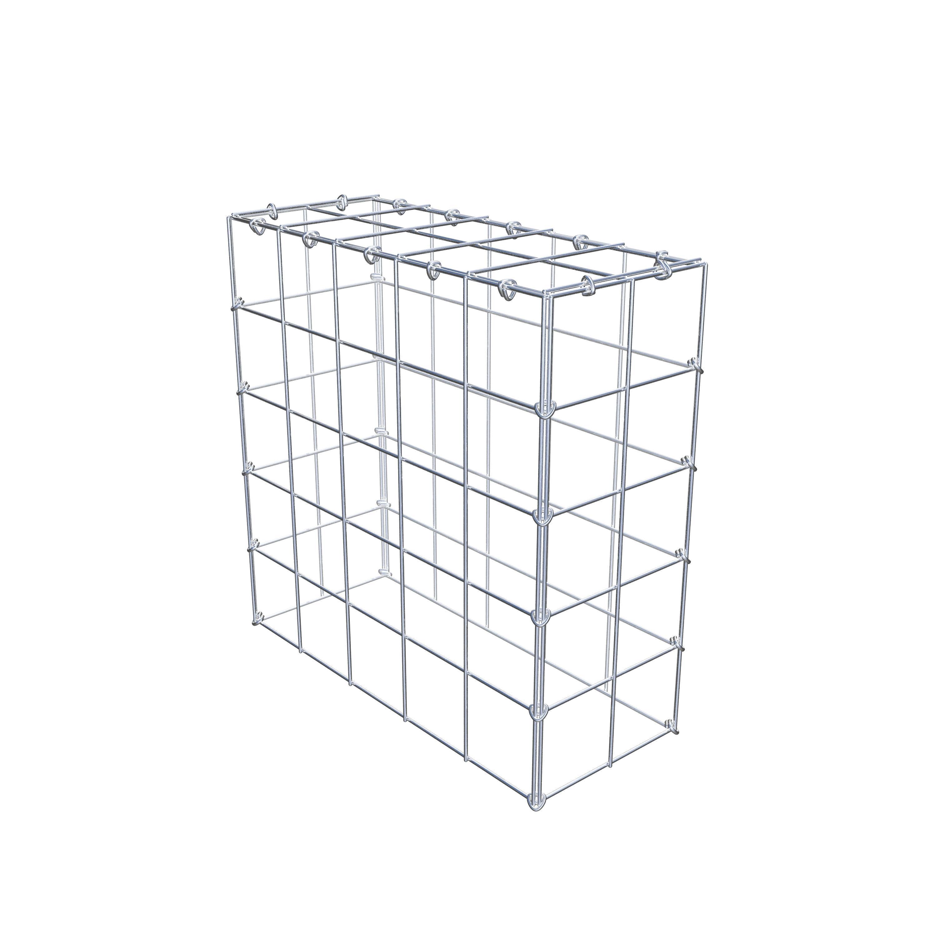 Monteret gabion type 3 50 cm x 50 cm x 20 cm (L x H x D), maskestørrelse 10 cm x 10 cm, C-ring