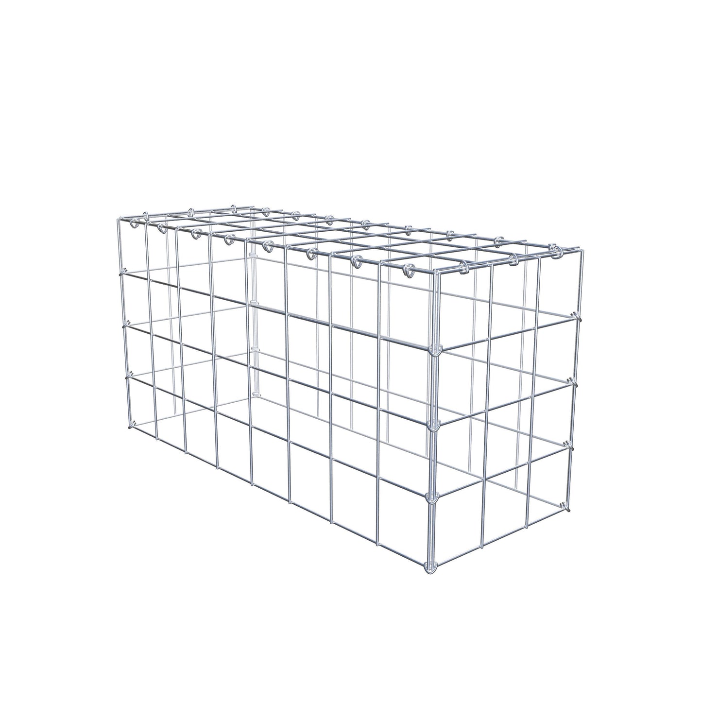 Mounted gabion type 3 80 cm x 40 cm x 30 cm (L x H x D), mesh size 10 cm x 10 cm, C-ring