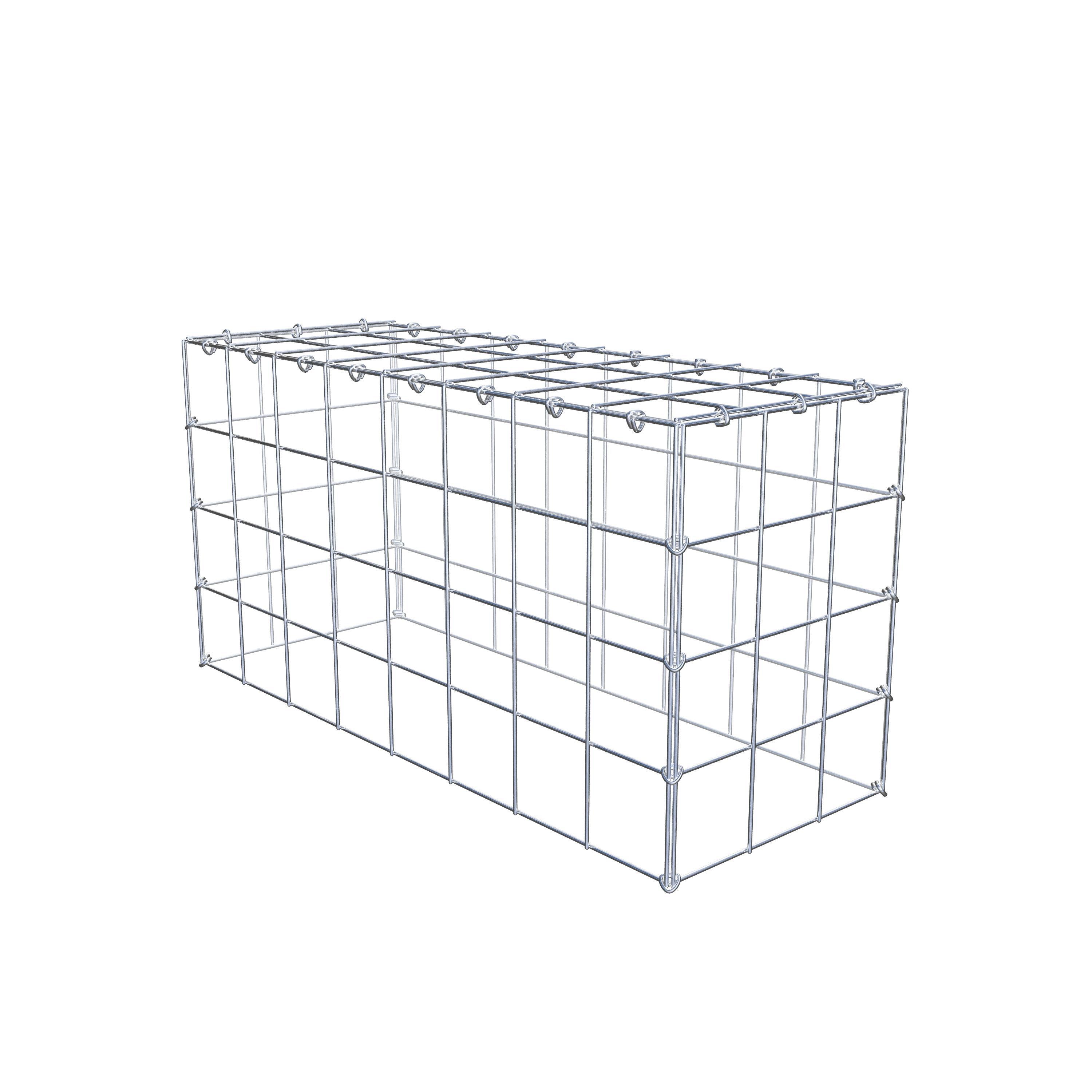 Monteret gabion type 3 80 cm x 40 cm x 30 cm (L x H x D), maskestørrelse 10 cm x 10 cm, C-ring