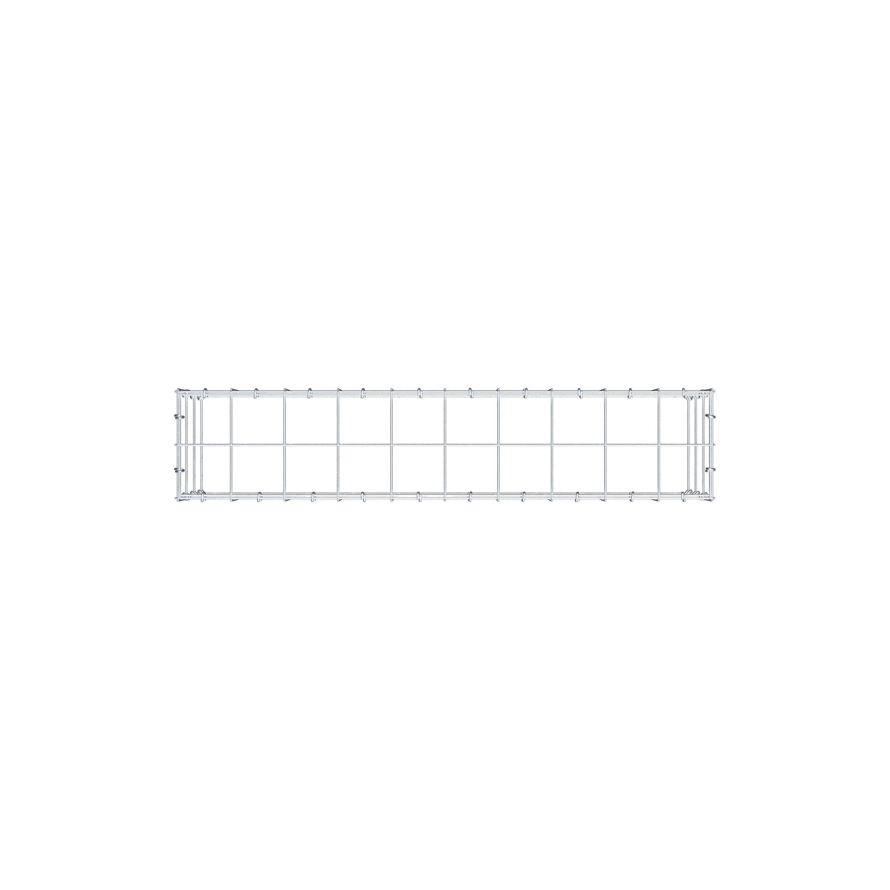 Gabião Tipo 3 100 cm x 30 cm x 20 cm (C x A x P), malhagem 10 cm x 10 cm, anel C