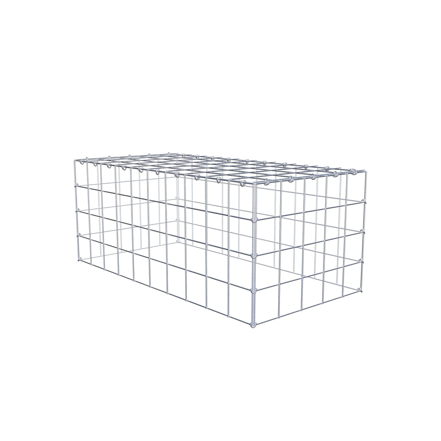 Mounted gabion type 3 100 cm x 40 cm x 50 cm (L x H x D), mesh size 10 cm x 10 cm, C-ring
