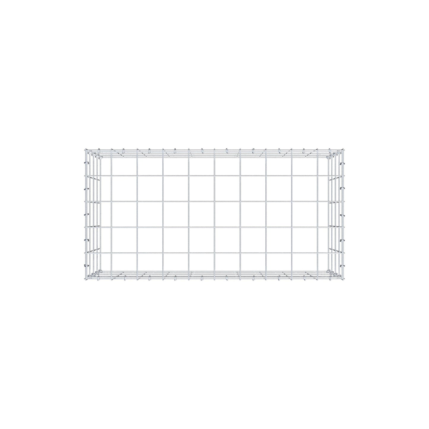 Mounted gabion type 3 100 cm x 40 cm x 50 cm (L x H x D), mesh size 10 cm x 10 cm, C-ring